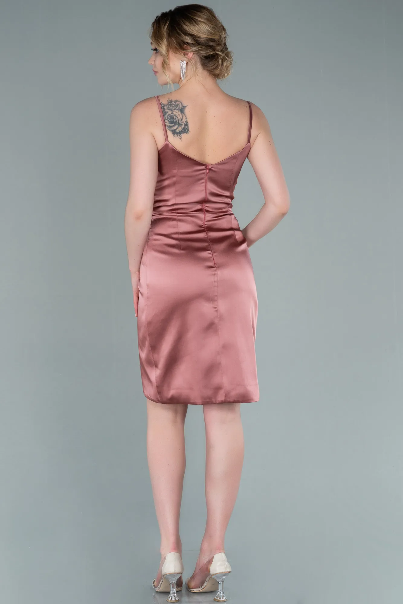 Onion Skin-Short Satin Invitation Dress ABK1081