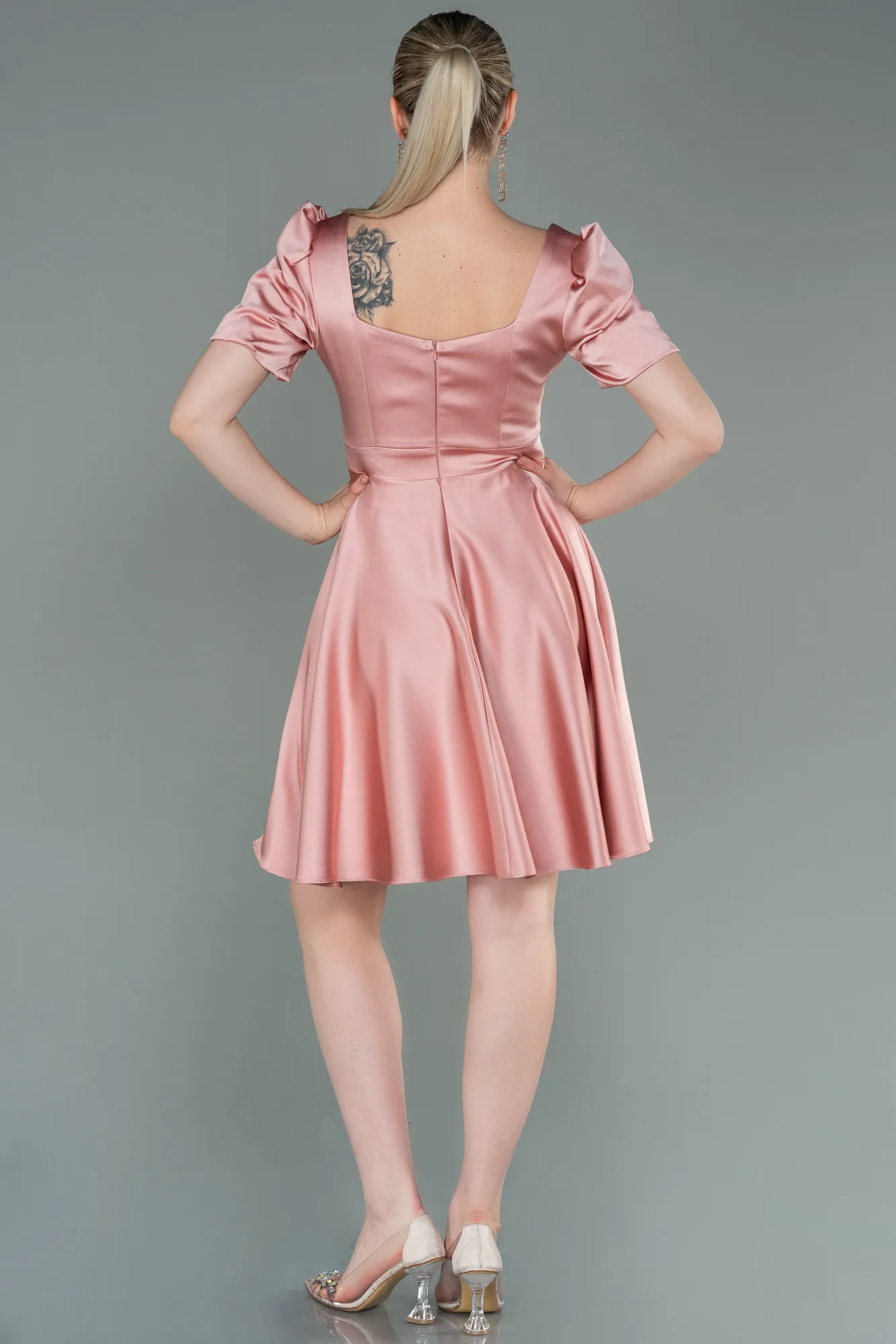 Onion Skin-Short Satin Invitation Dress ABK1792