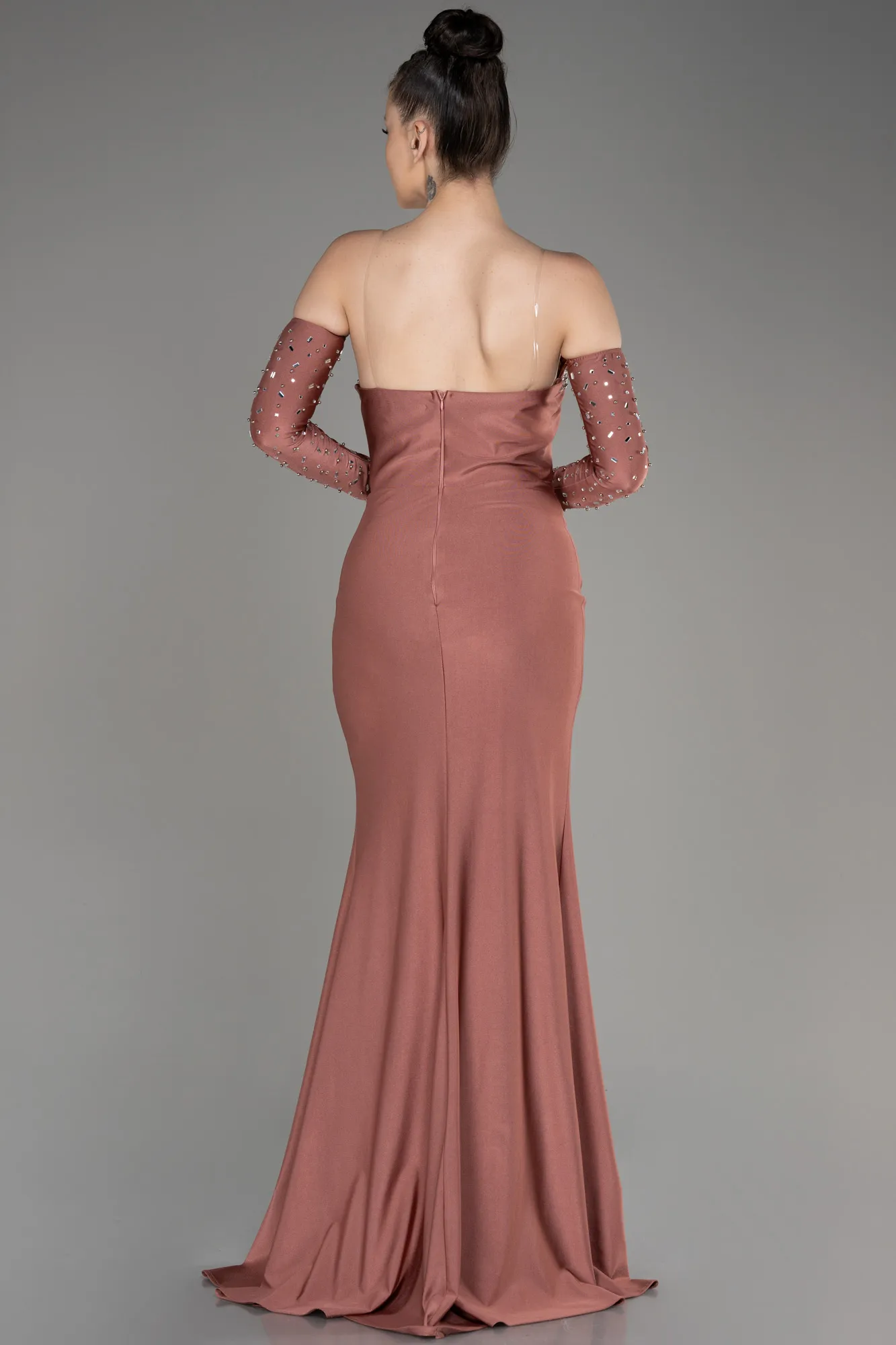 Onion Skin-Strapless Long Evening Dress ABU3824