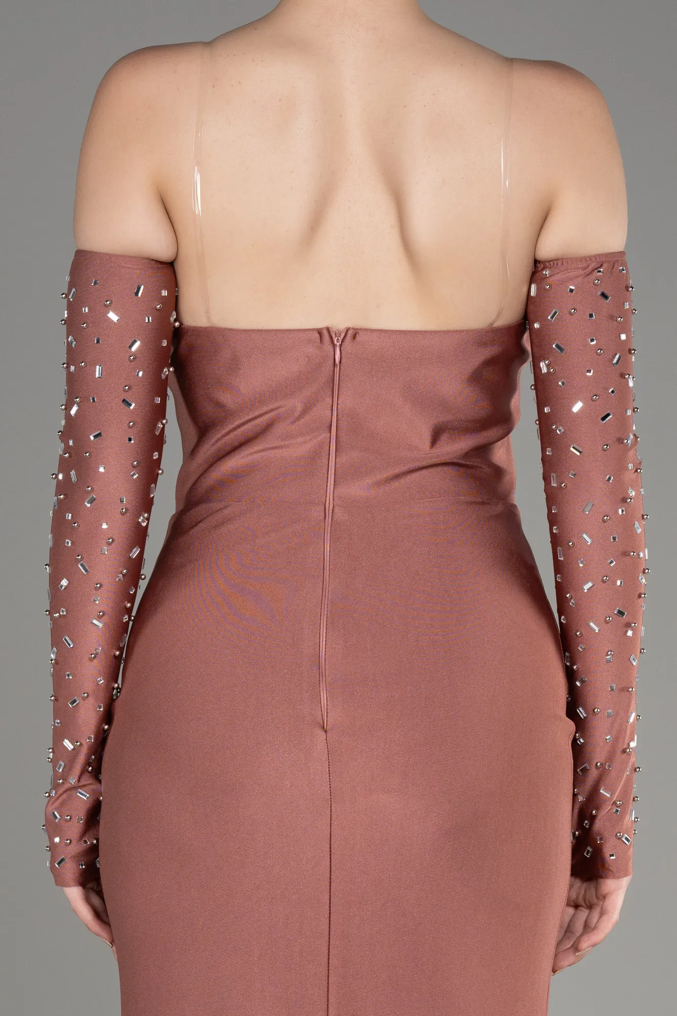 Onion Skin-Strapless Long Evening Dress ABU3824