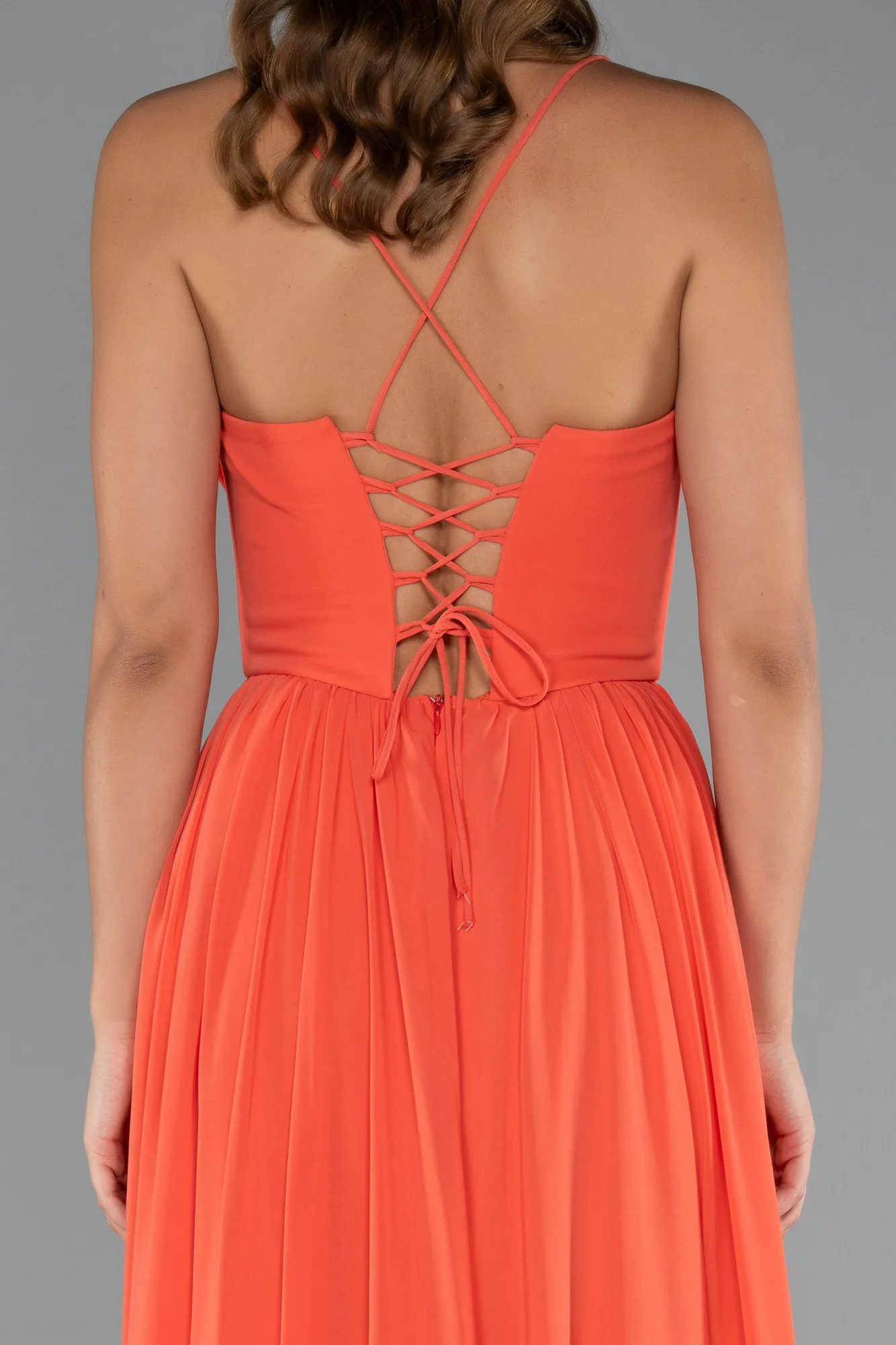 Orange-Long Chiffon Prom Gown ABU5223