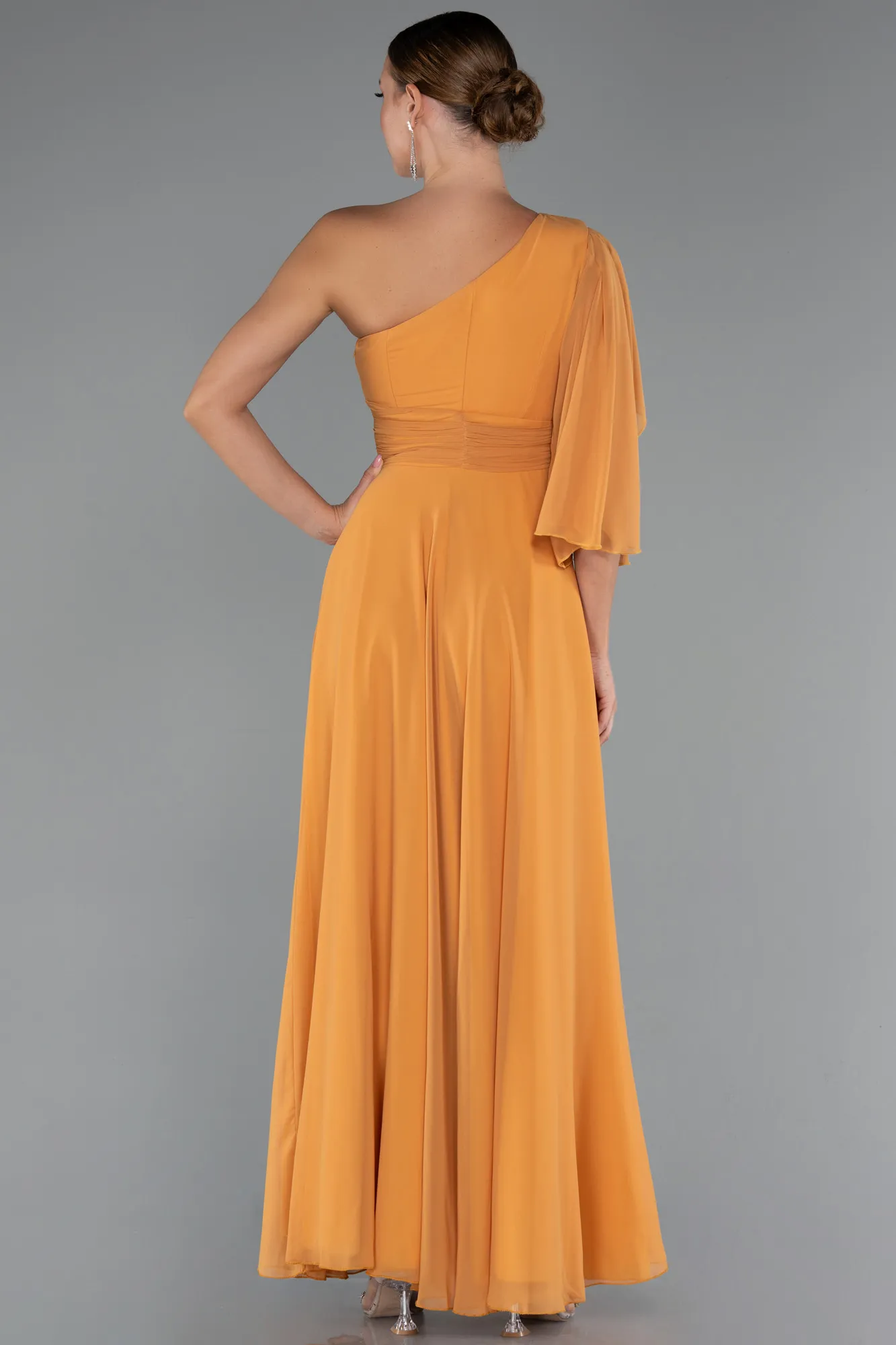 Orange-Long Chiffon Prom Gown ABU5259