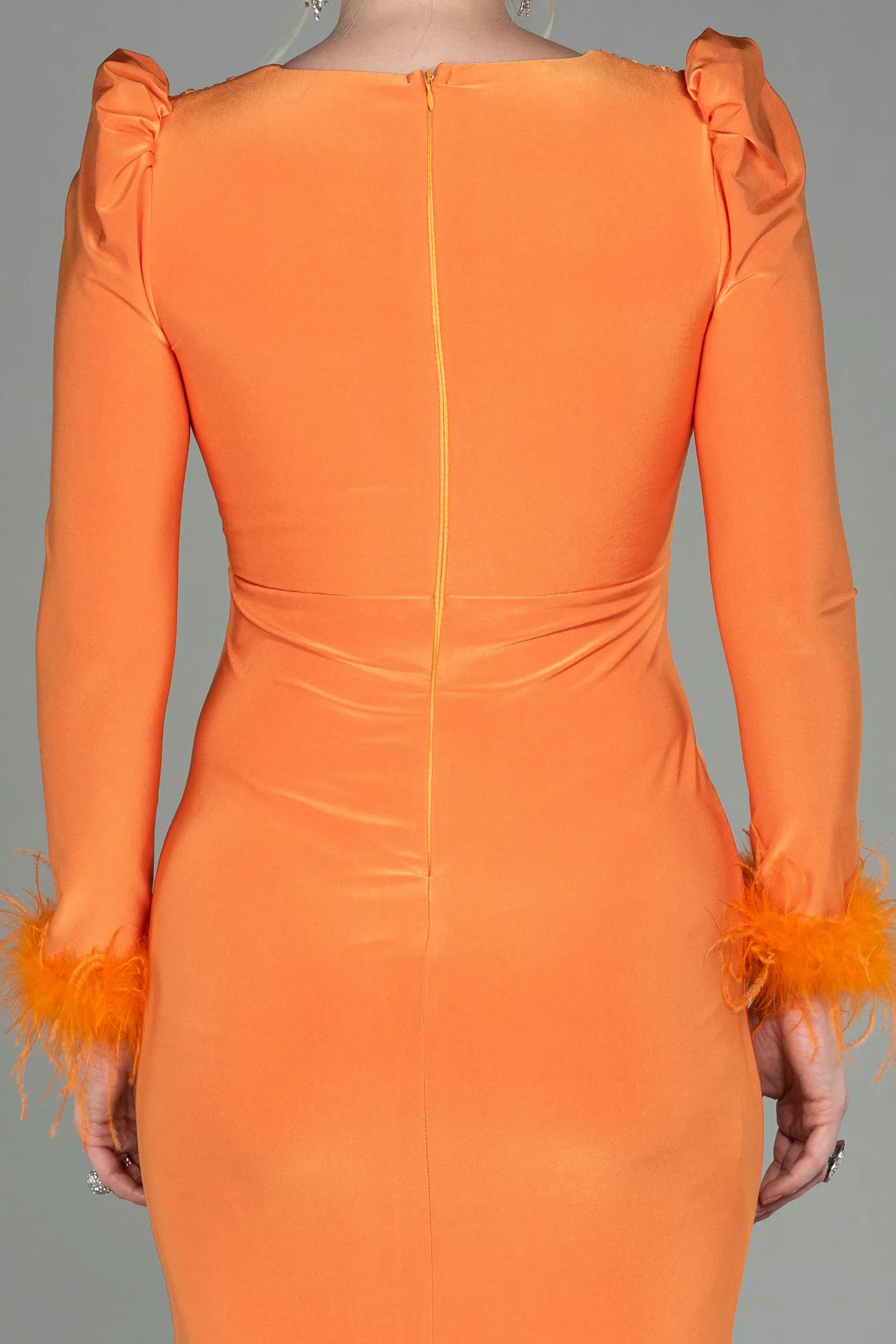 Orange-Long Evening Dress ABU2804