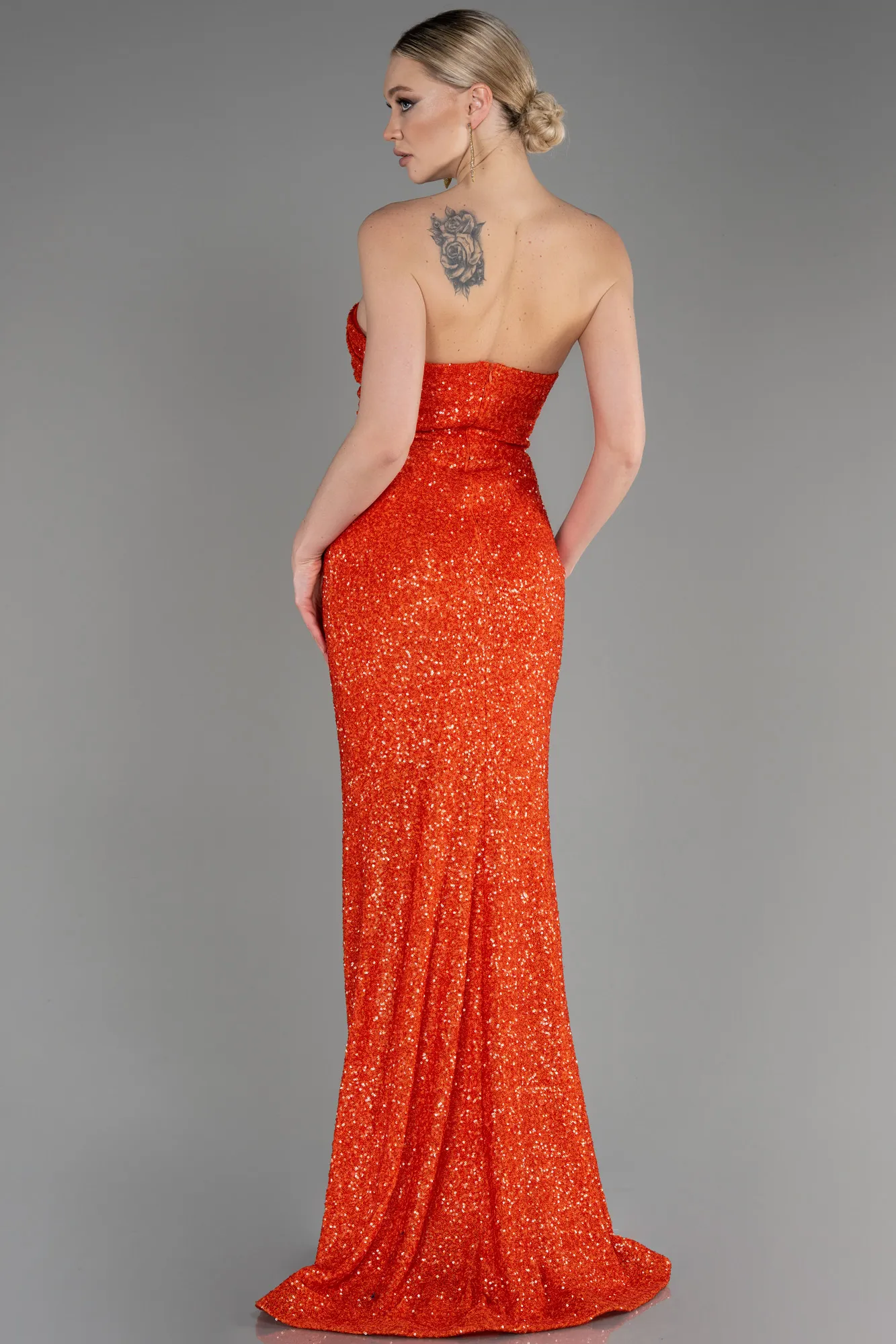 Orange-Long Evening Dress ABU3551