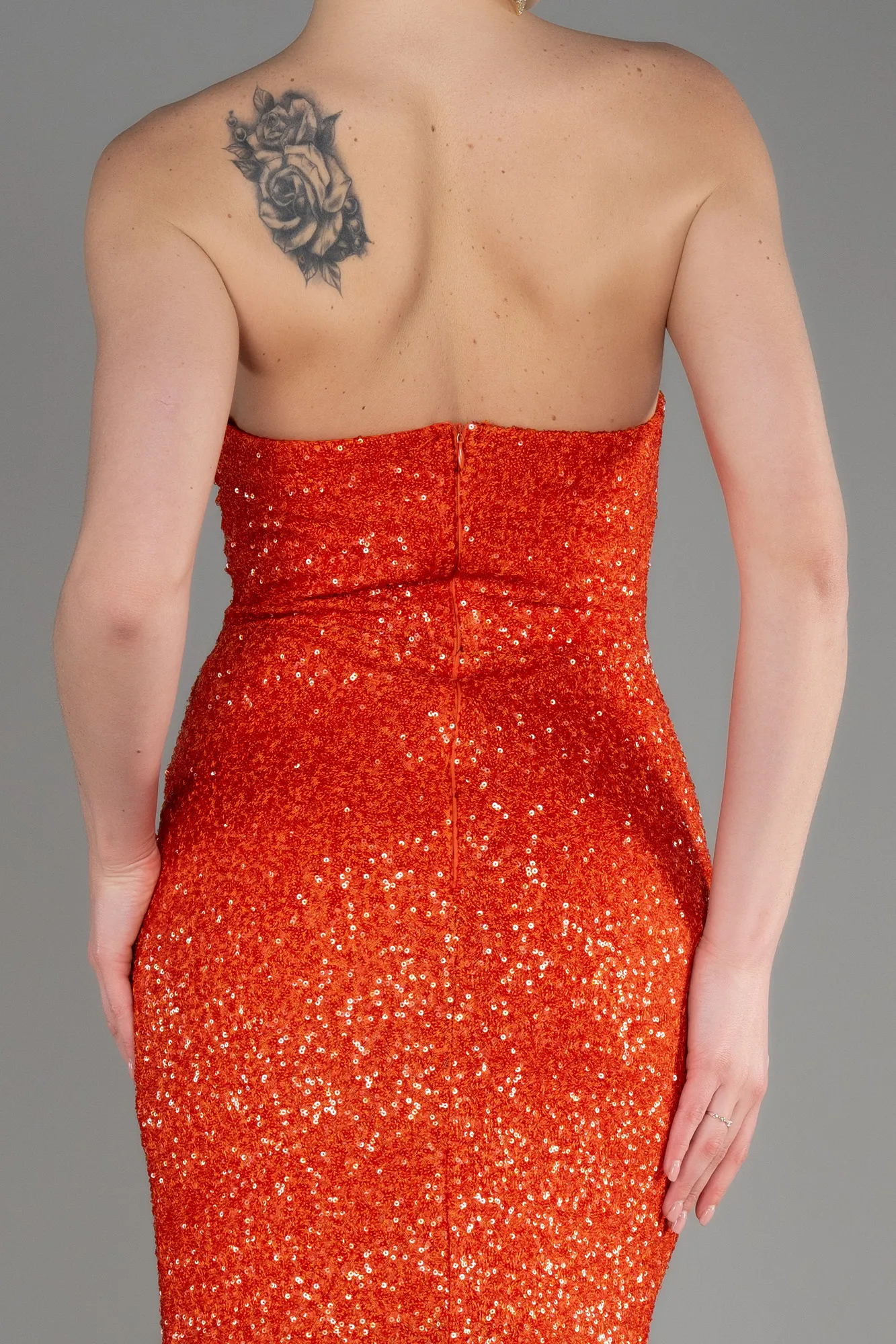 Orange-Long Evening Dress ABU3551