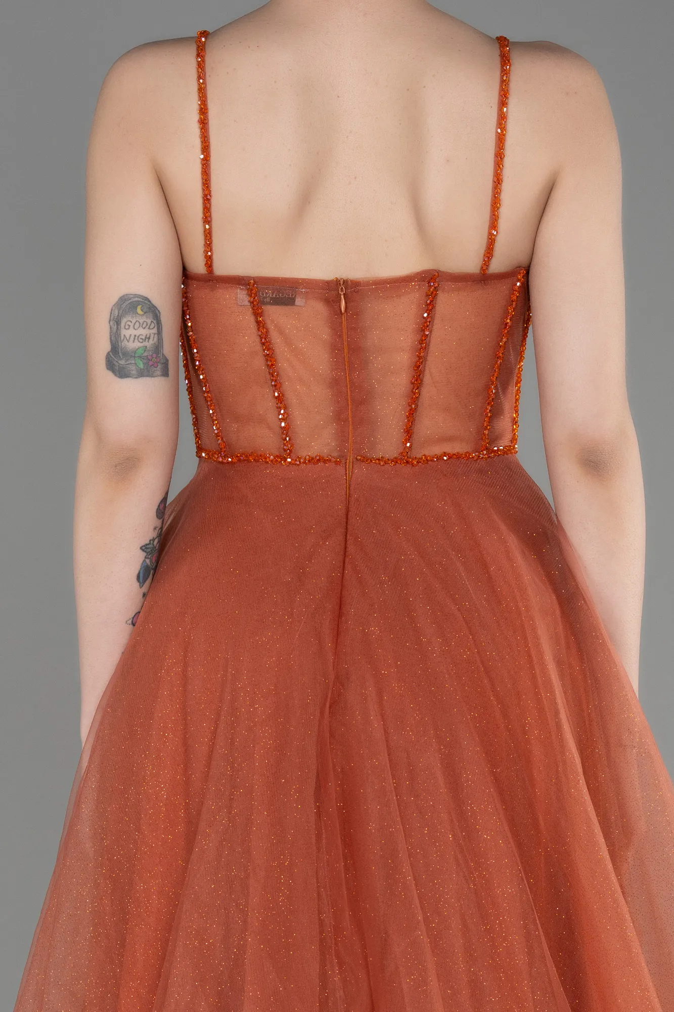 Orange-Long Evening Dress ABU3805