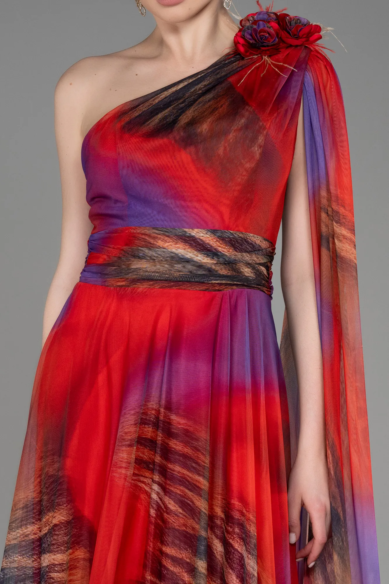 Orange-Long Evening Dress ABU3890