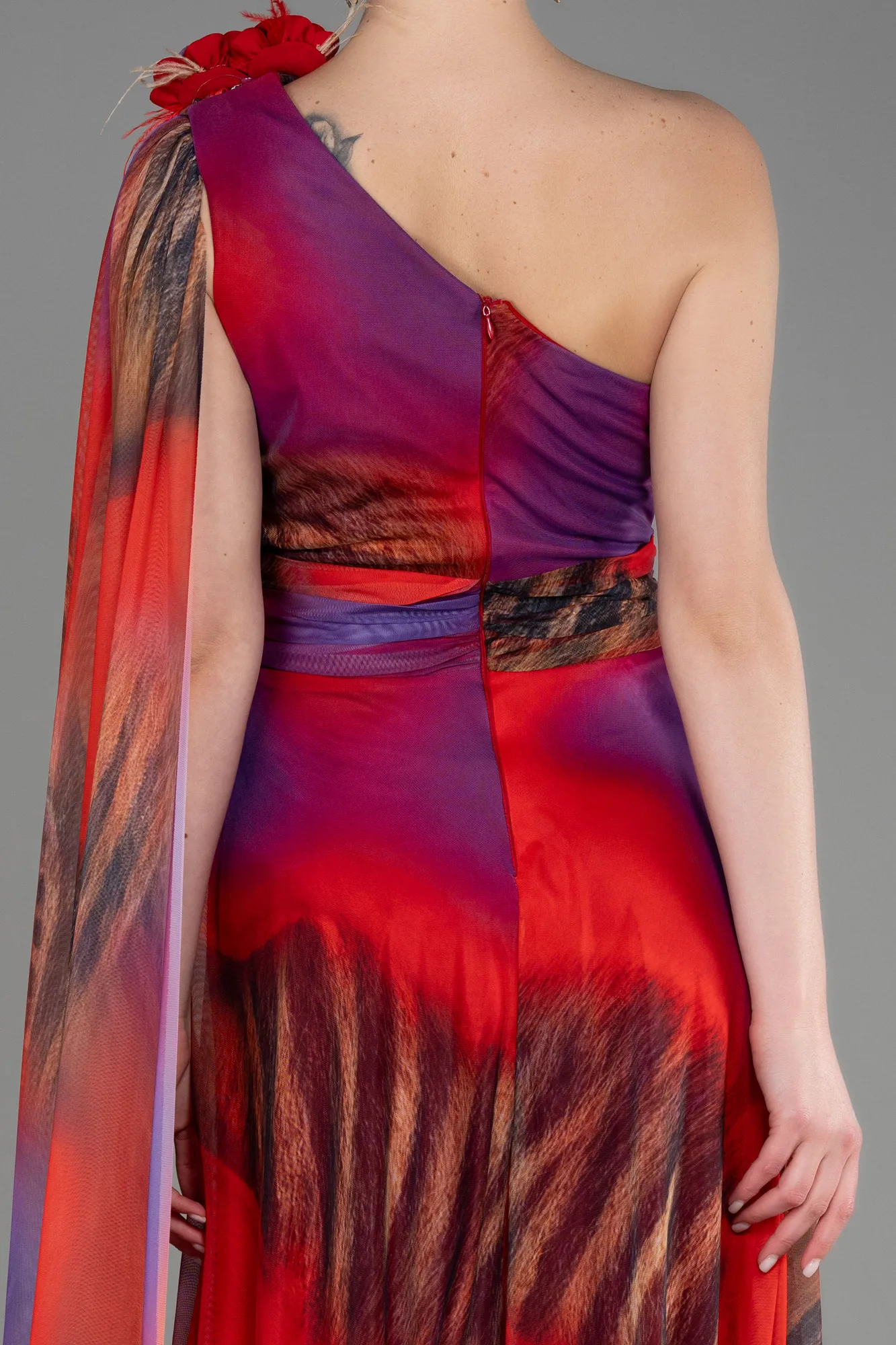 Orange-Long Evening Dress ABU3890