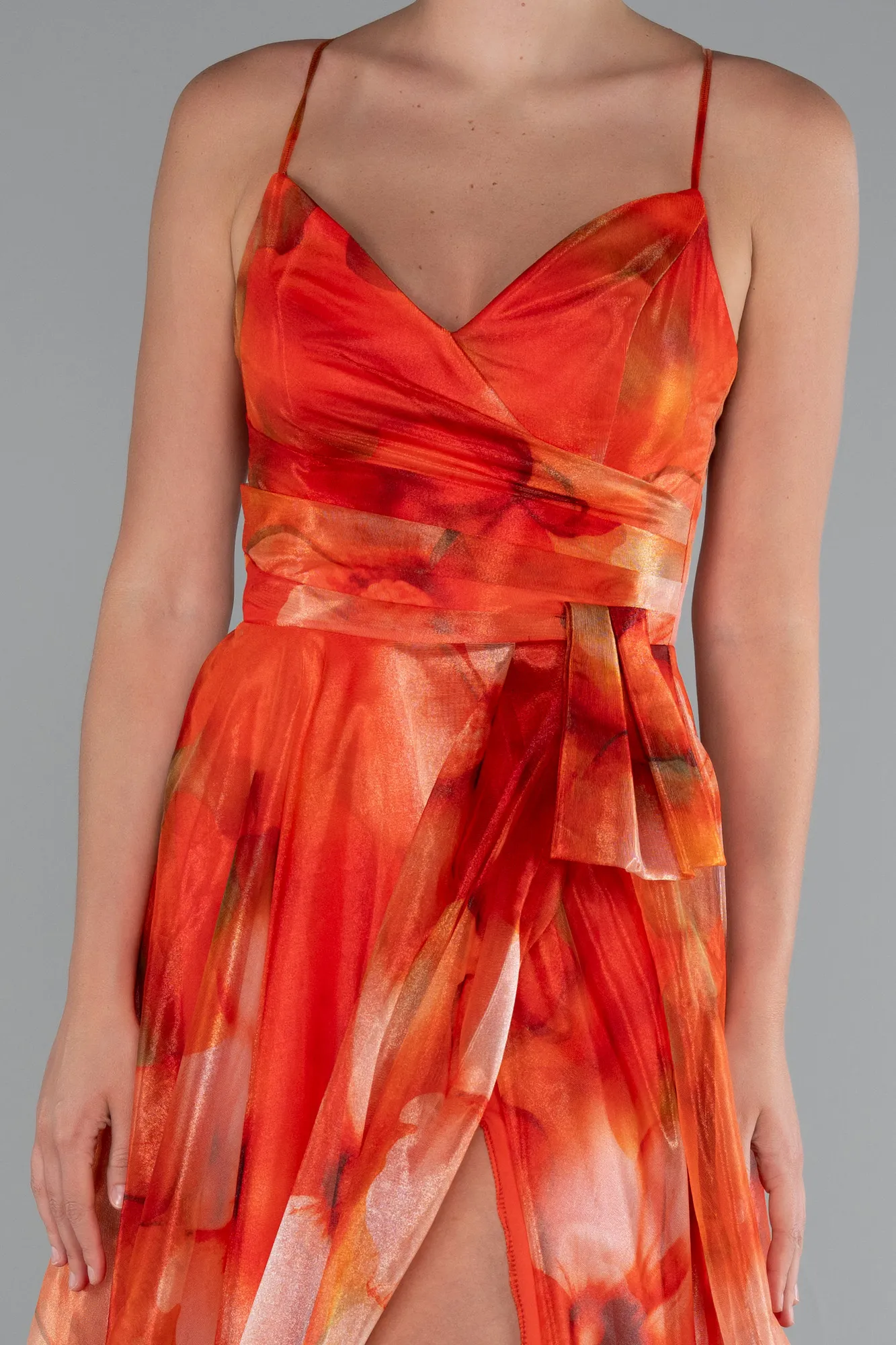 Orange-Long Evening Dress ABU5053