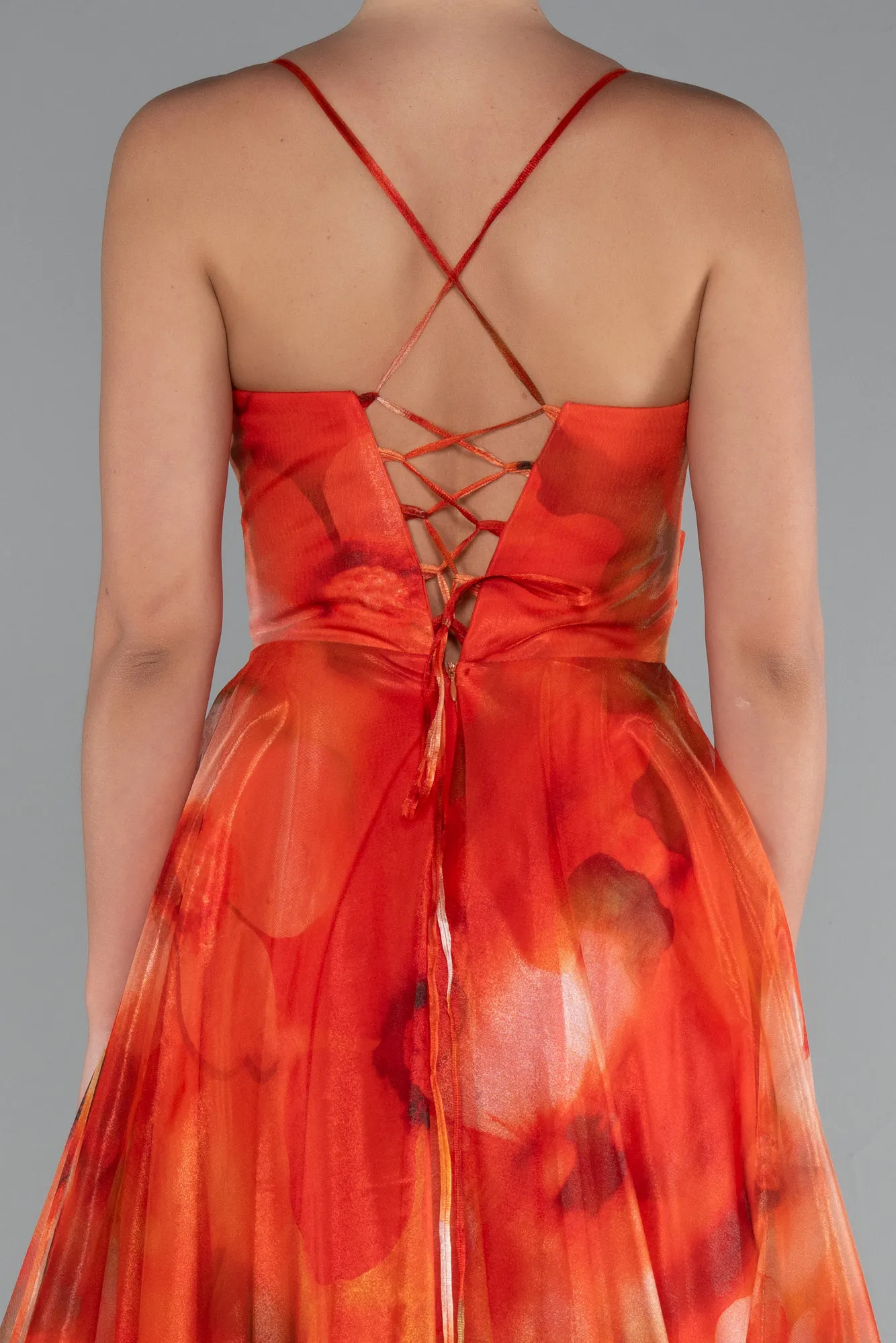 Orange-Long Evening Dress ABU5053