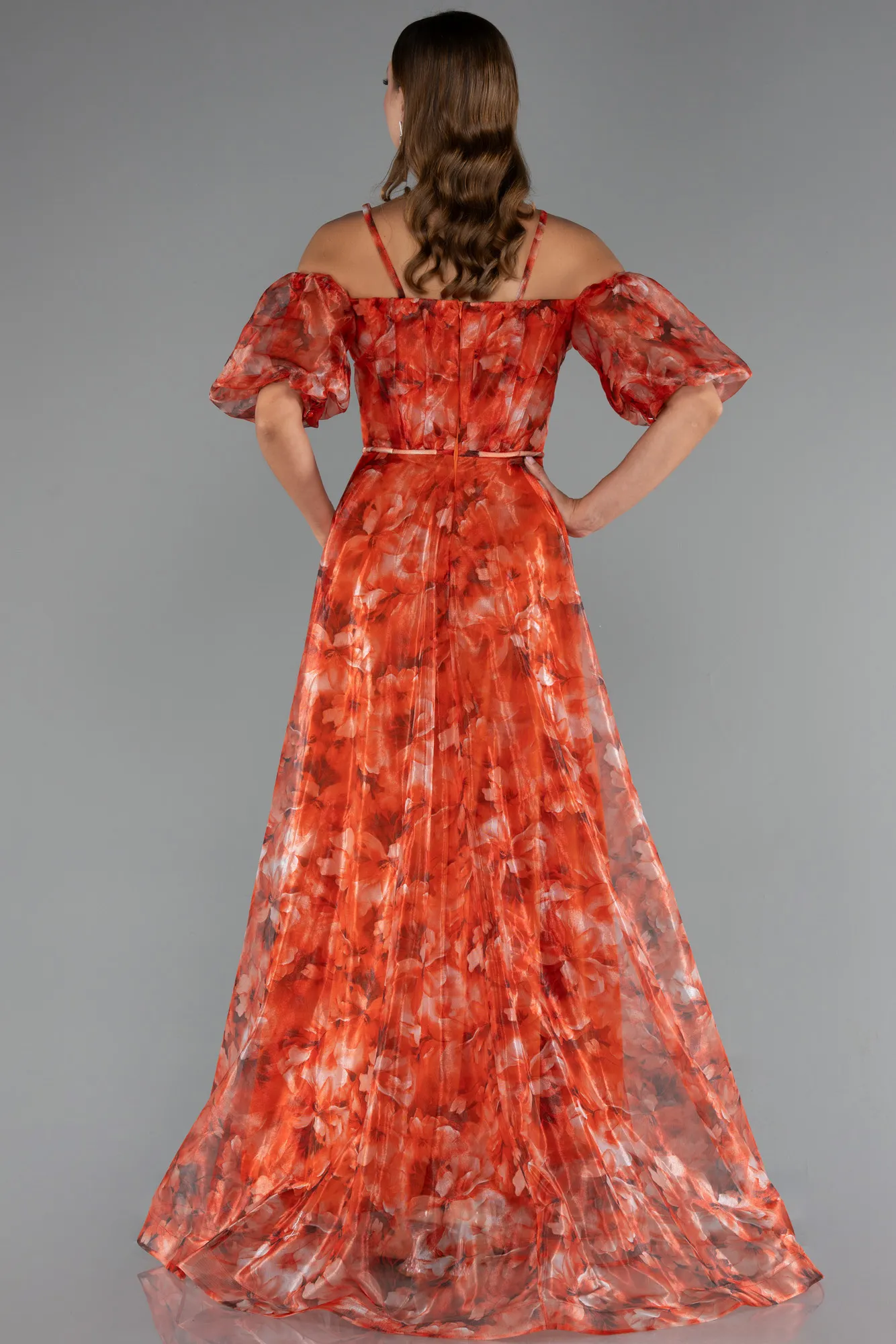 Orange-Long Evening Dress ABU5221