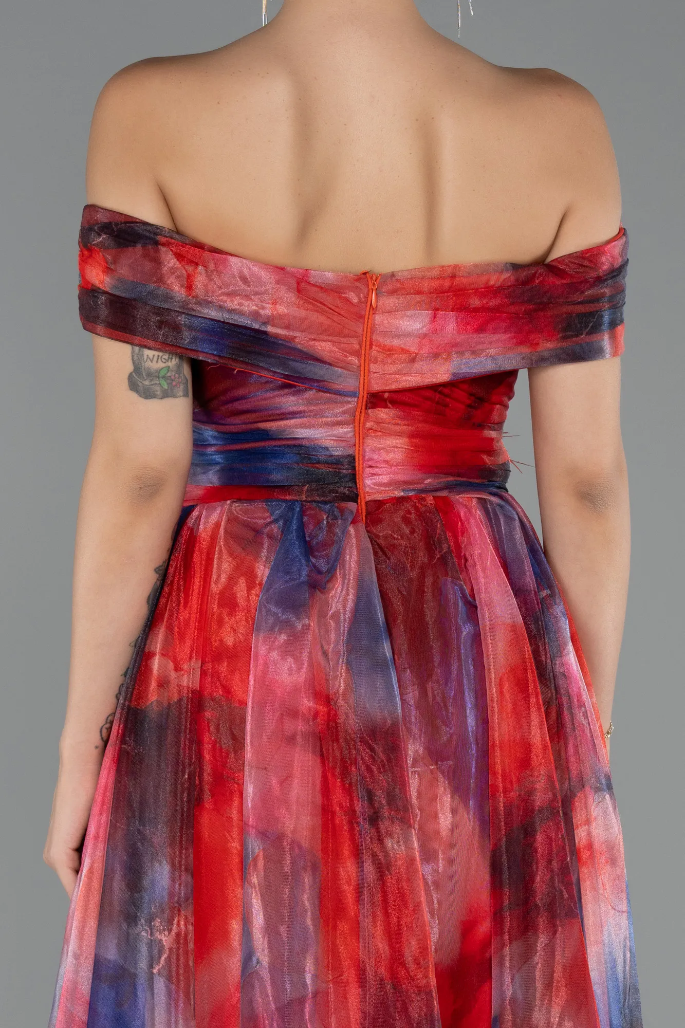 Orange-Long Evening Dress ABU5262