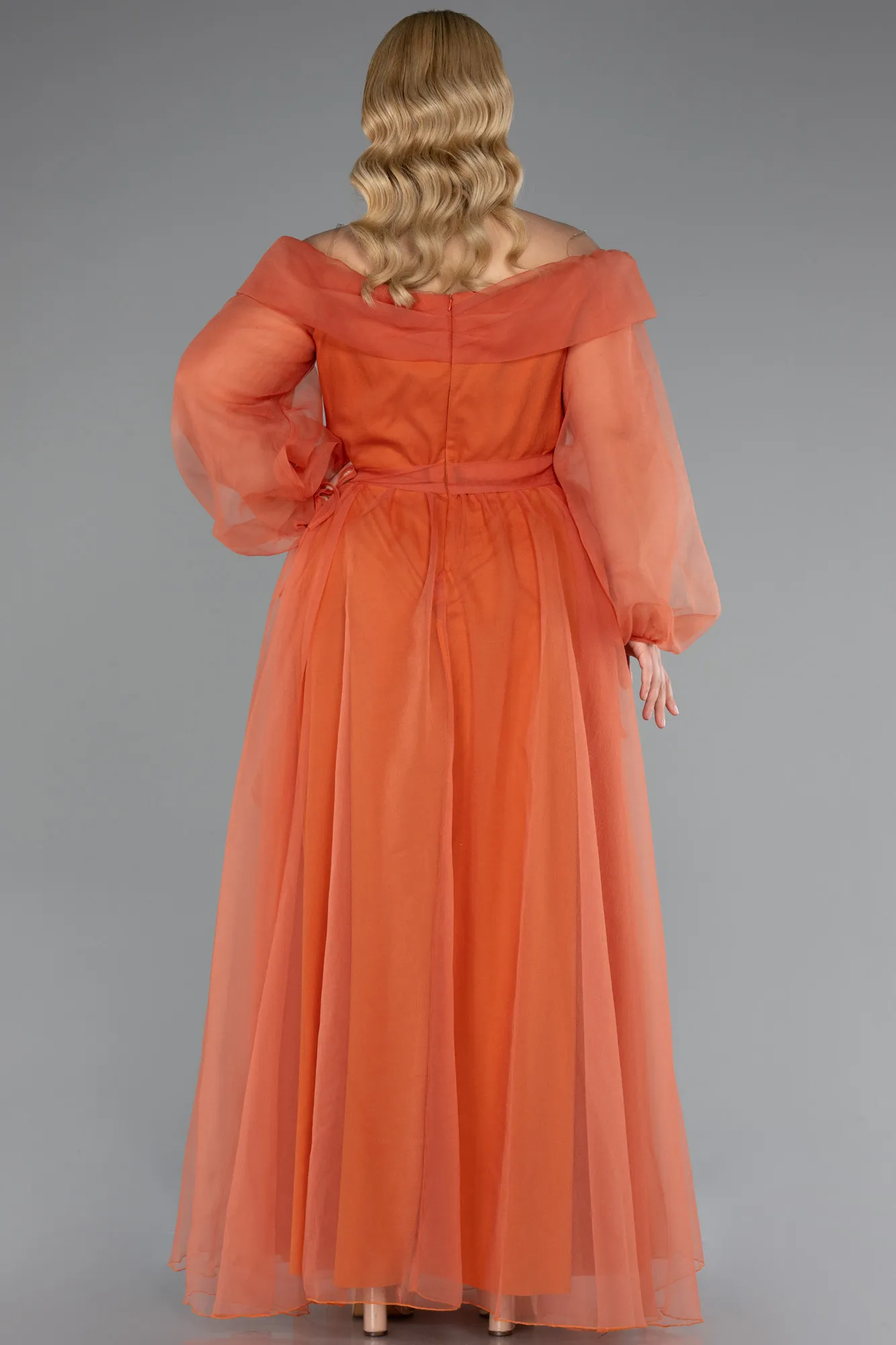 Orange-Long Oversized Evening Dress ABU1535