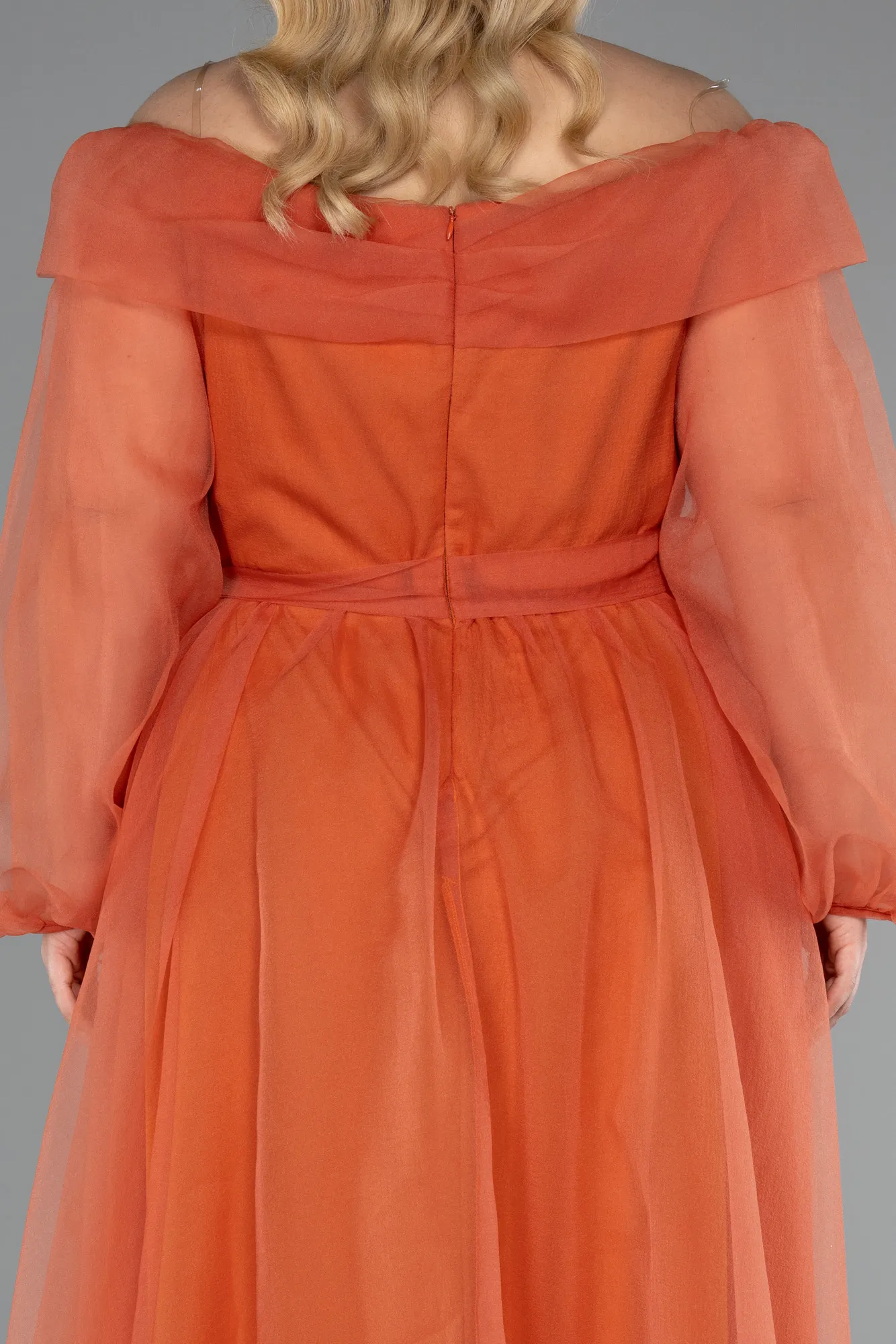 Orange-Long Oversized Evening Dress ABU1535
