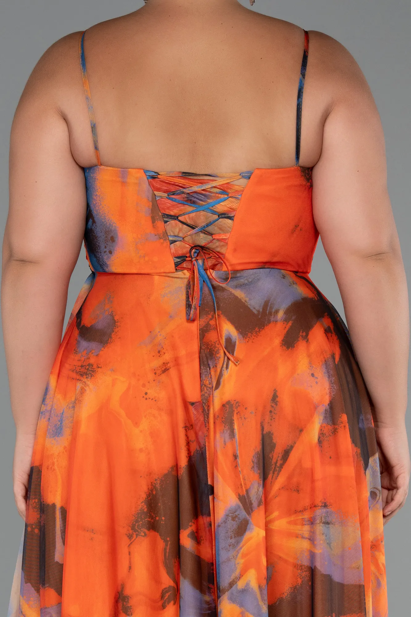 Orange-Long Plus Size Prom Dress ABU5268