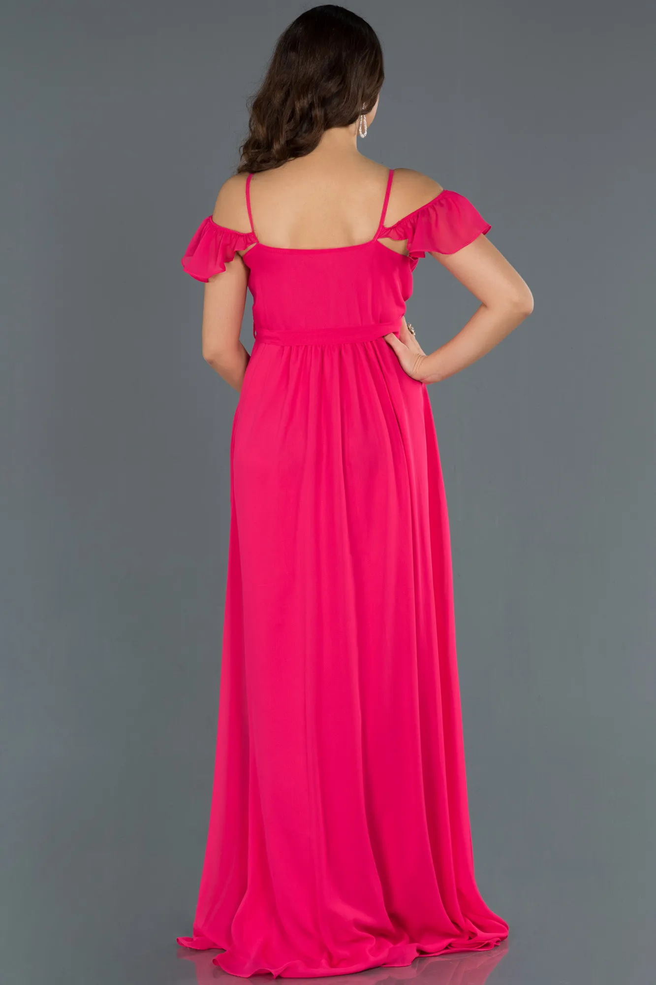 Orange-Long Pregnancy Evening Dress ABU756