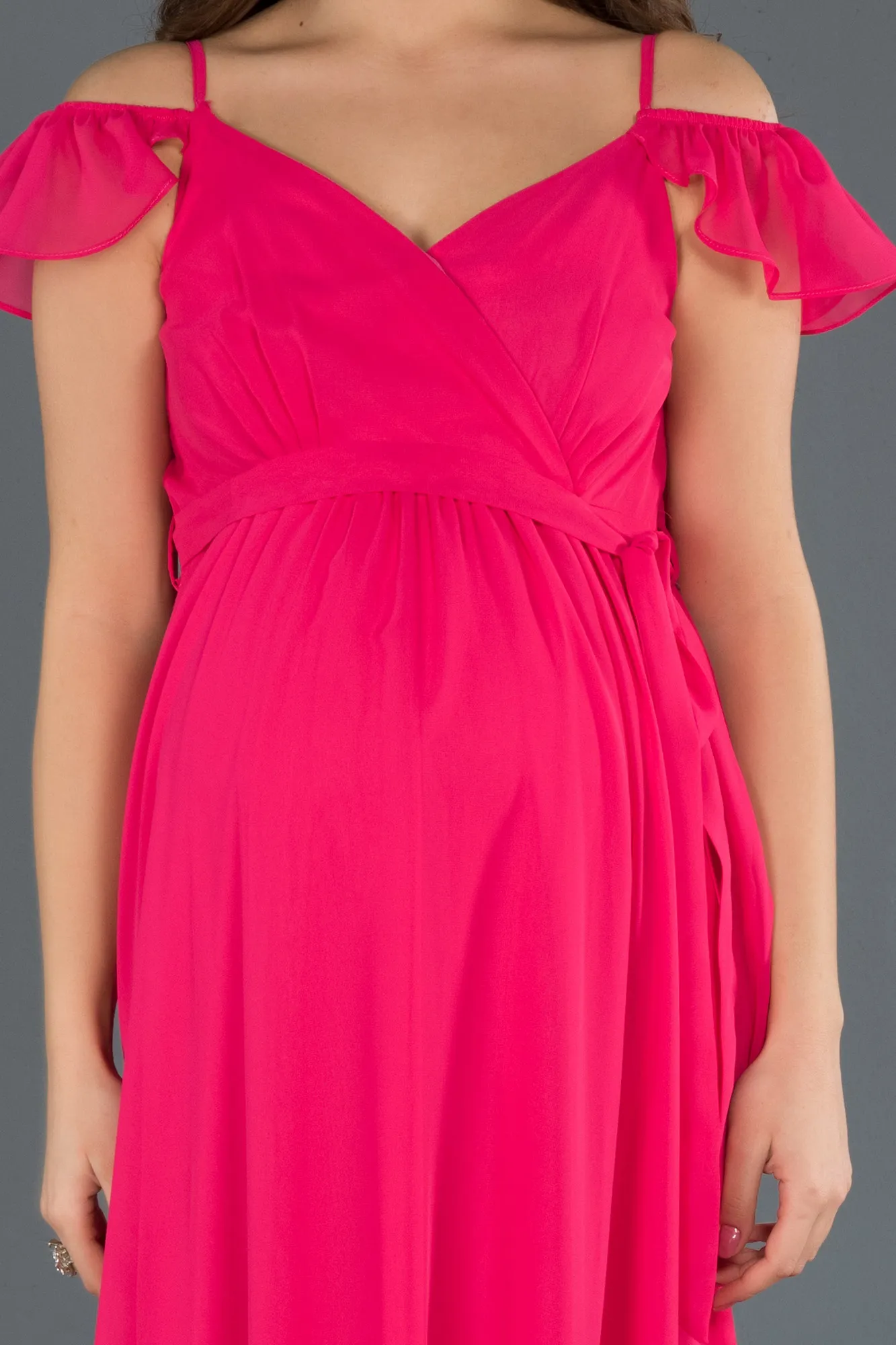 Orange-Long Pregnancy Evening Dress ABU756