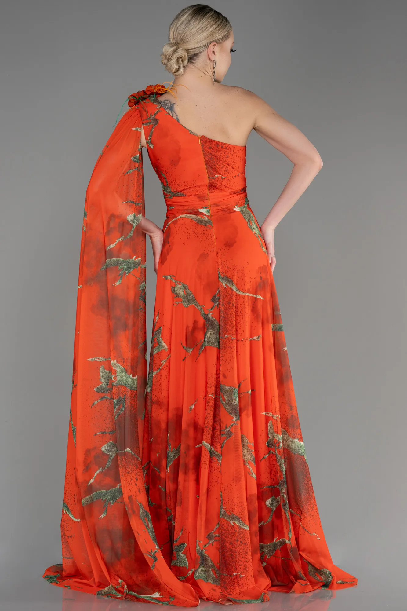 Orange-Long Prom Gown ABU3773