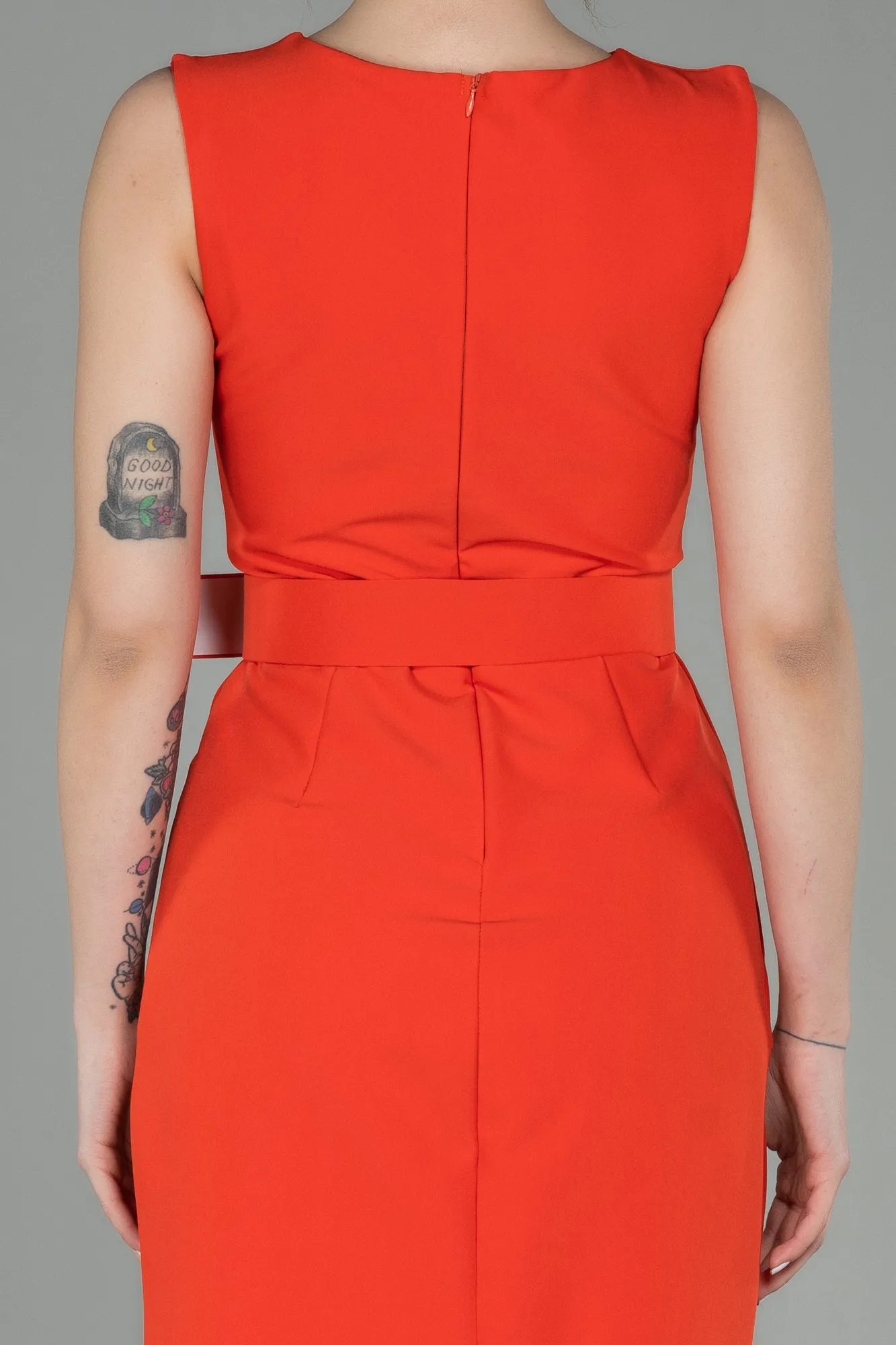 Orange-Midi Invitation Dress ABK1045