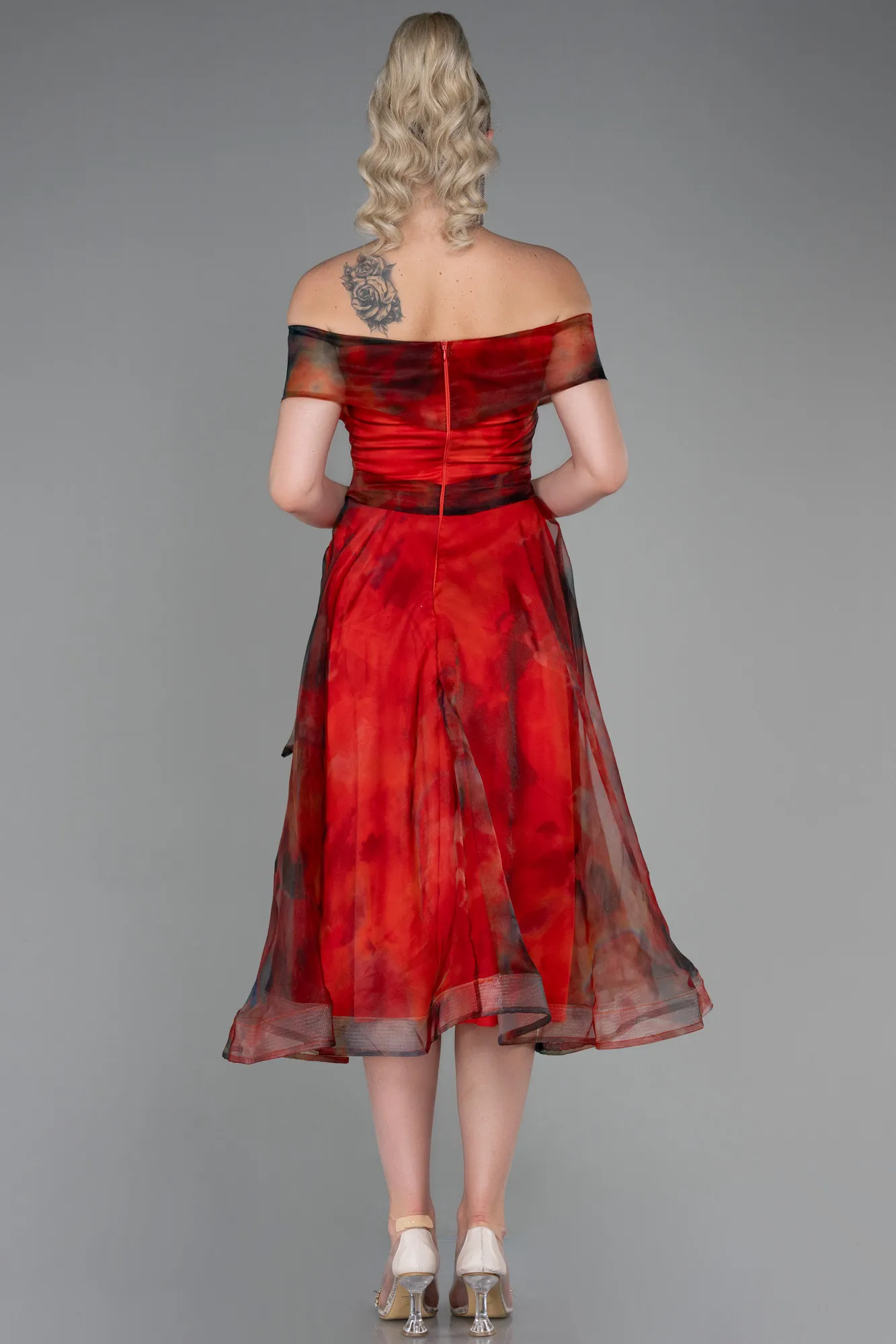 Orange-Midi Invitation Dress ABK1820