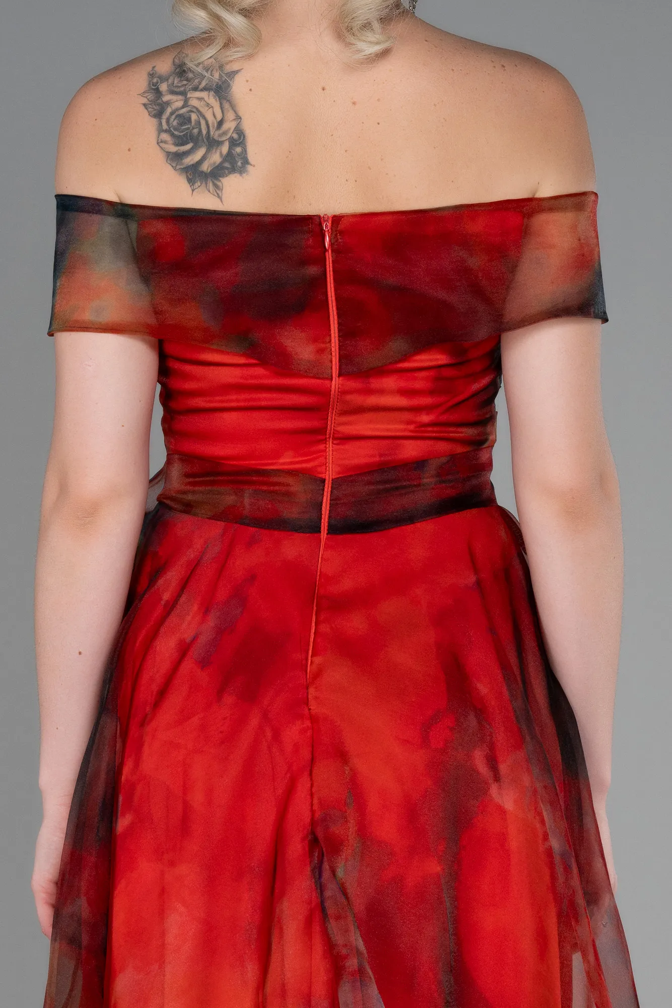 Orange-Midi Invitation Dress ABK1820