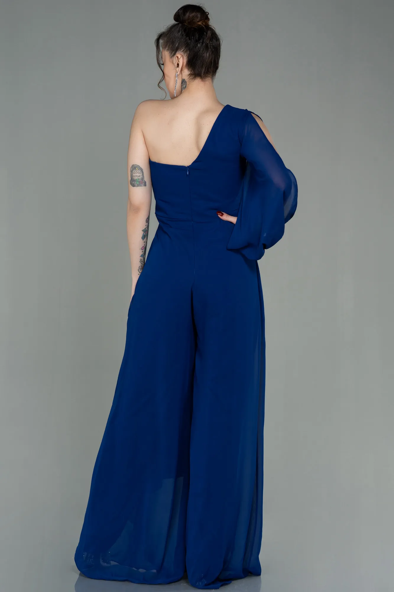 Parlement Blue-Long Chiffon Invitation Dress ABT078