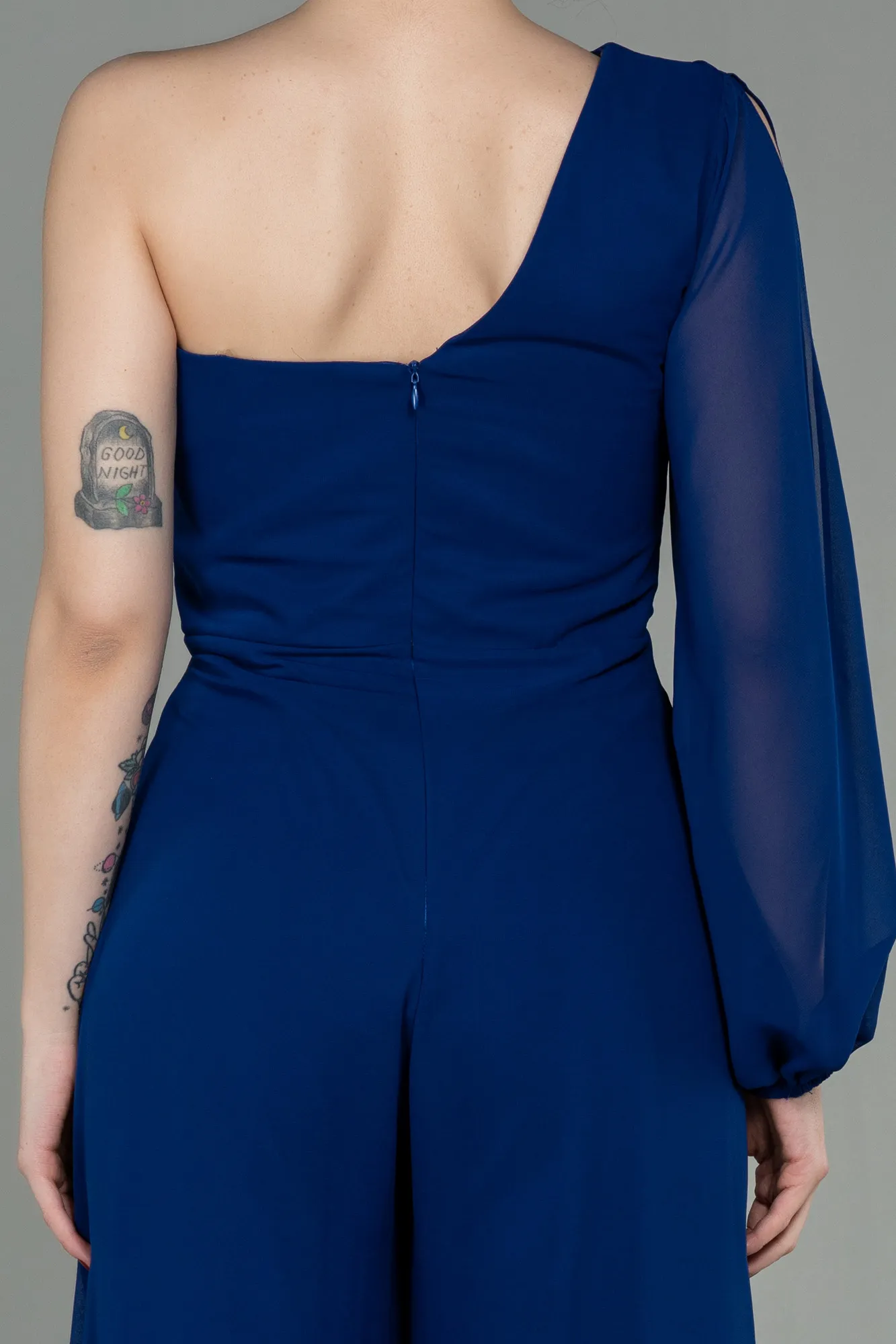 Parlement Blue-Long Chiffon Invitation Dress ABT078