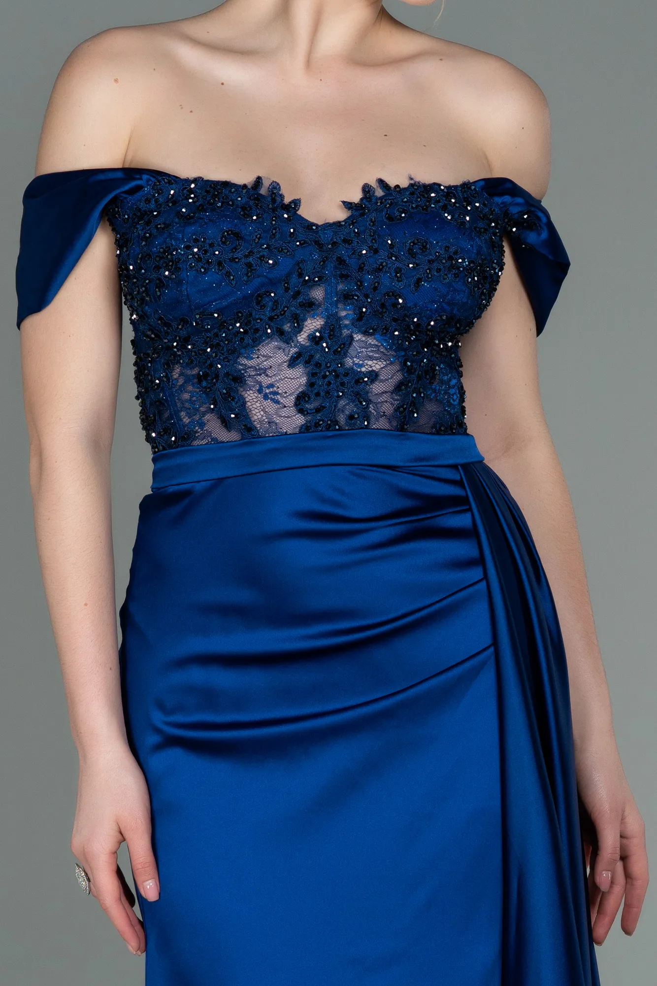 Parlement Blue-Long Satin Evening Dress ABU2374
