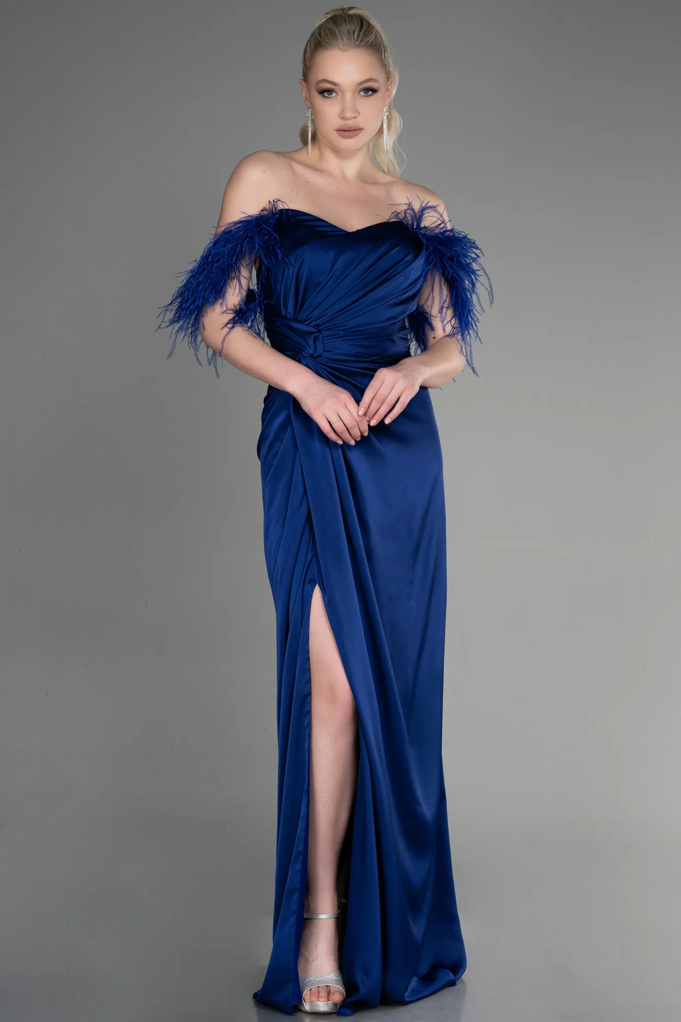Parlement Blue-Long Satin Evening Dress ABU3631