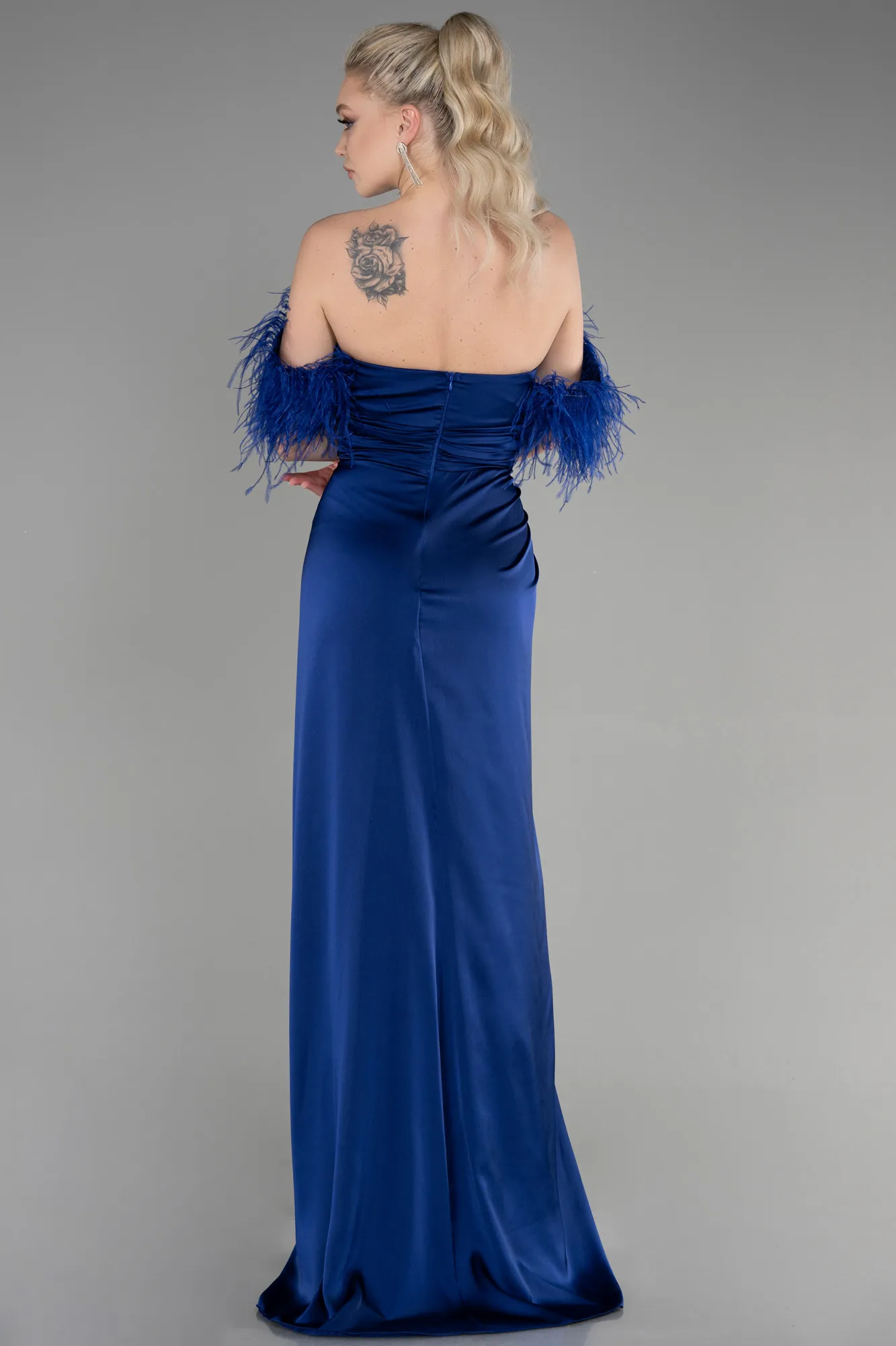 Parlement Blue-Long Satin Evening Dress ABU3631