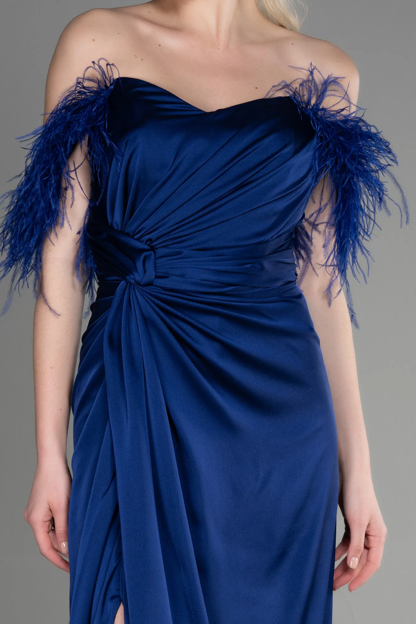 Parlement Blue-Long Satin Evening Dress ABU3631