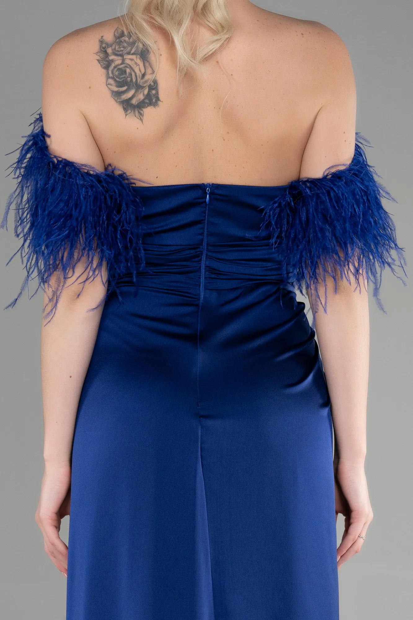 Parlement Blue-Long Satin Evening Dress ABU3631