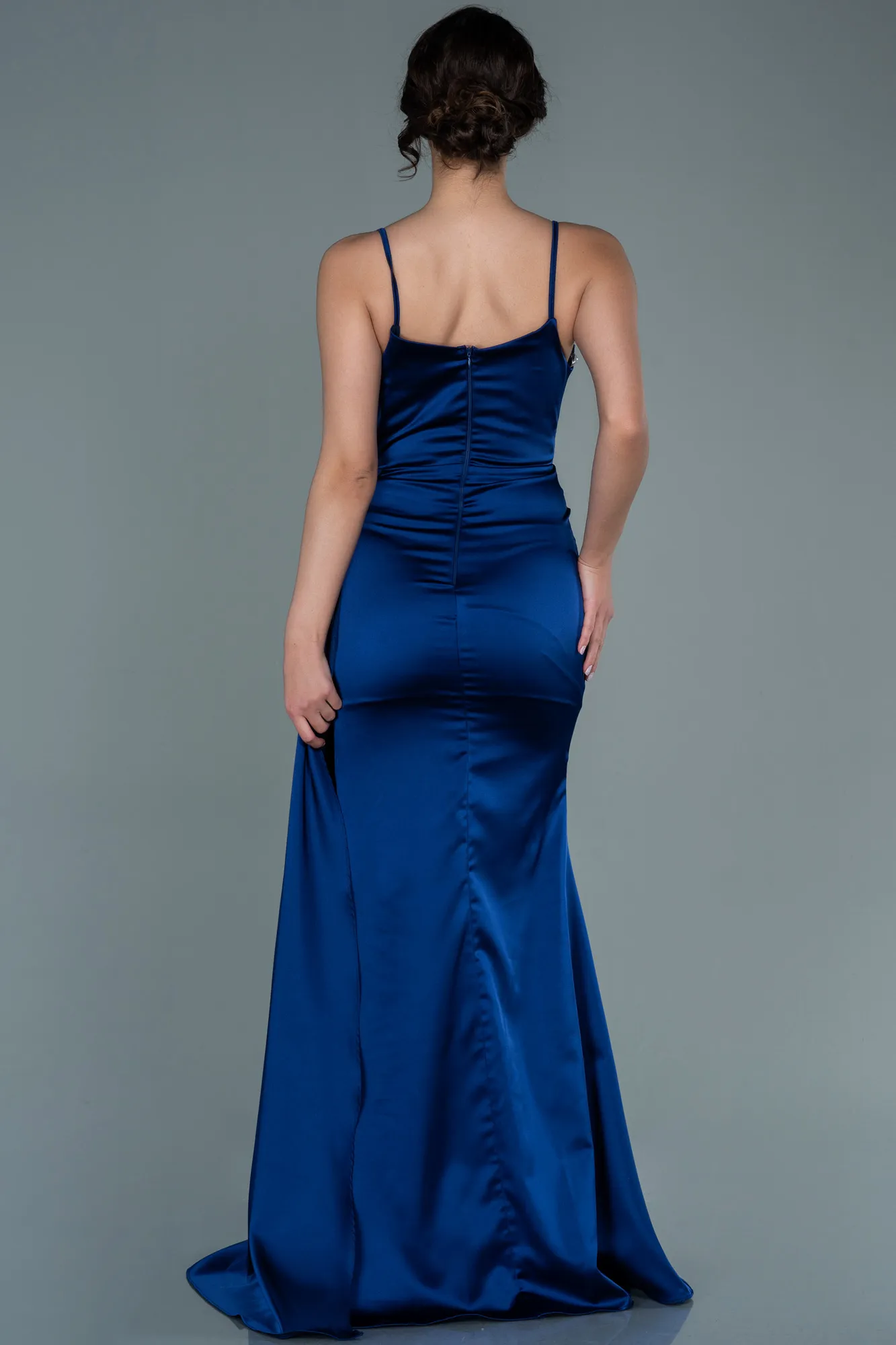 Parlement Blue-Long Satin Mermaid Evening Dress ABU1894