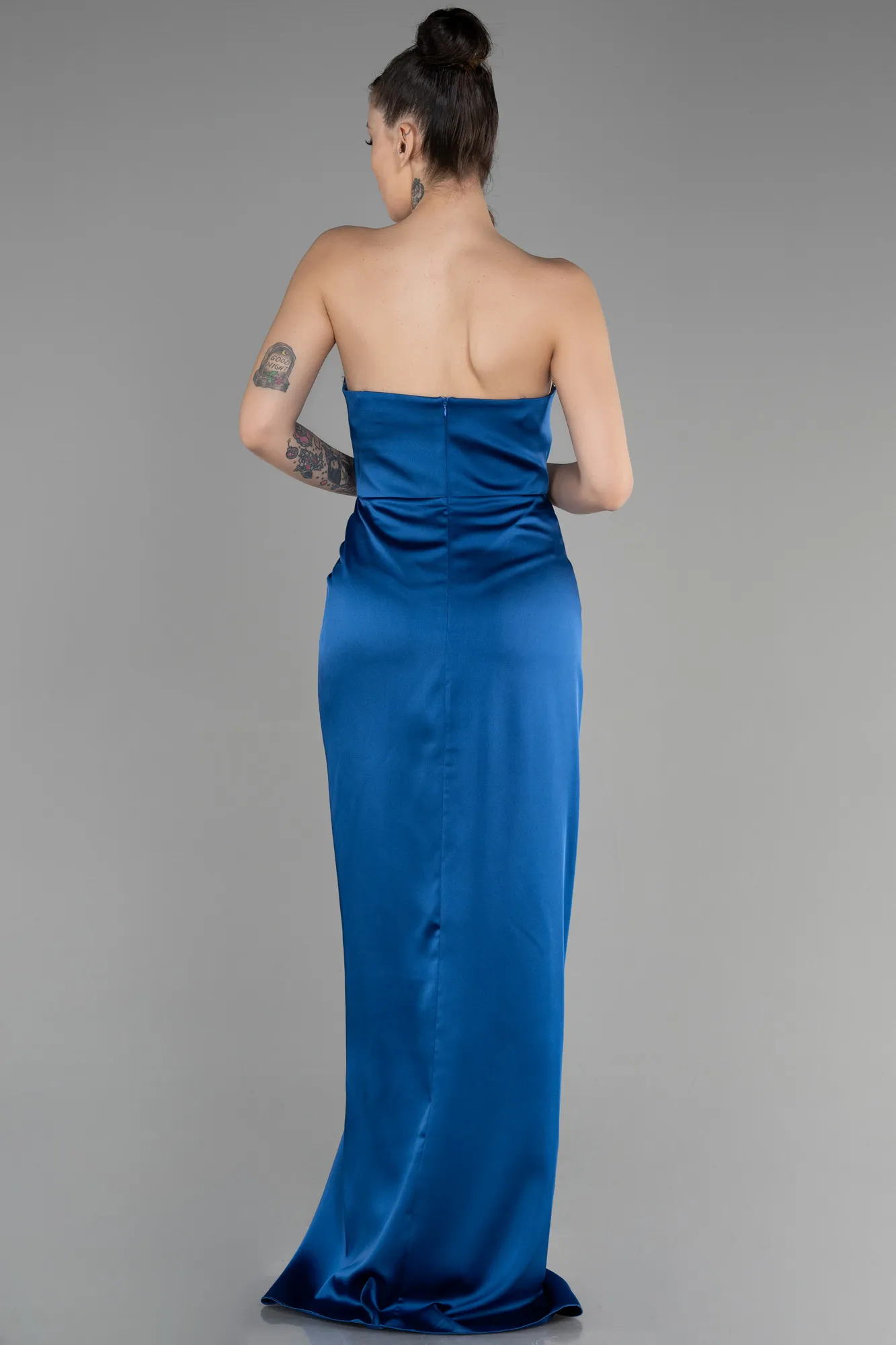 Parlement Blue-Long Satin Prom Gown ABU3474