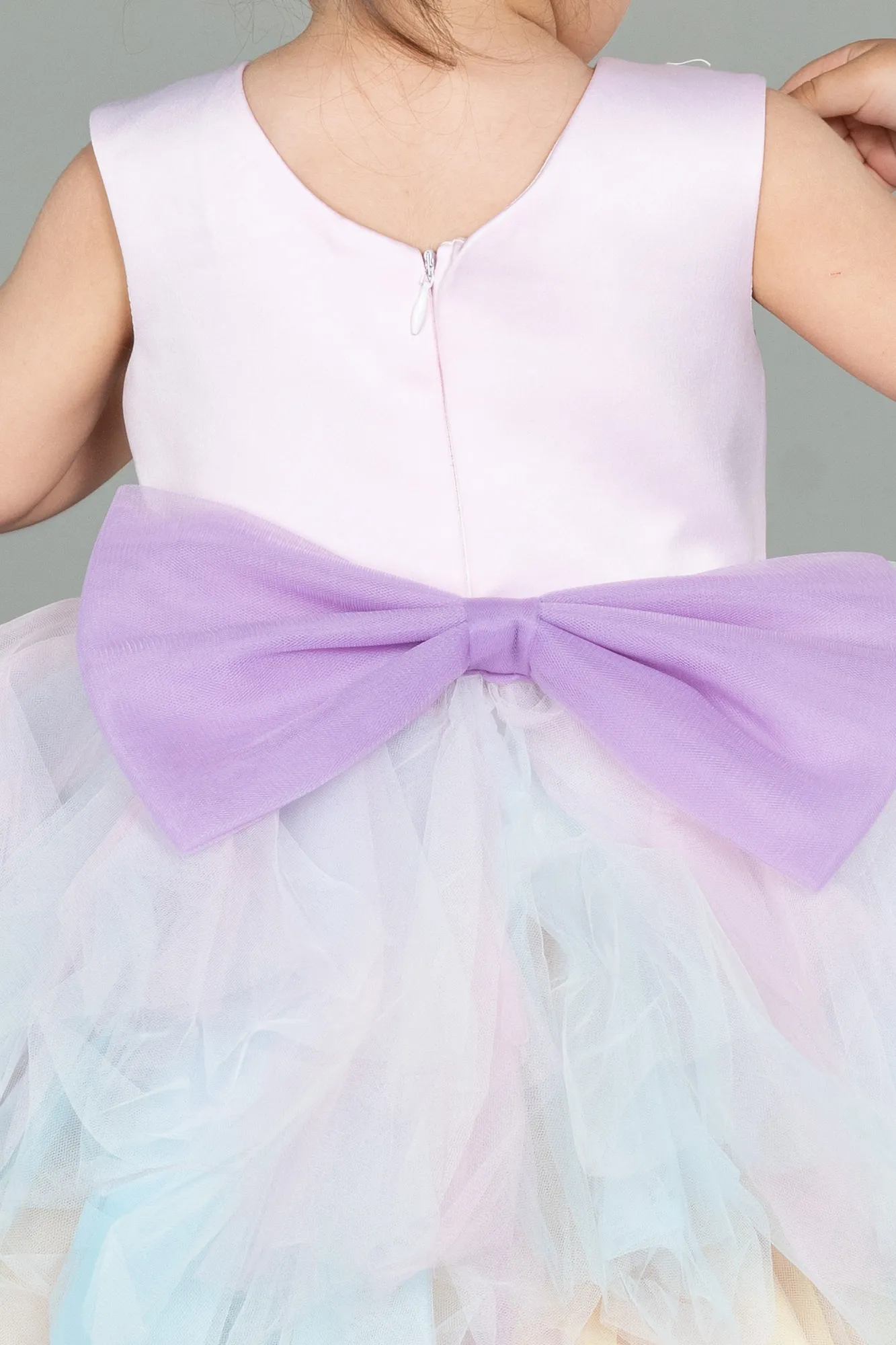 Pink-Long Girl Dress ABU3040