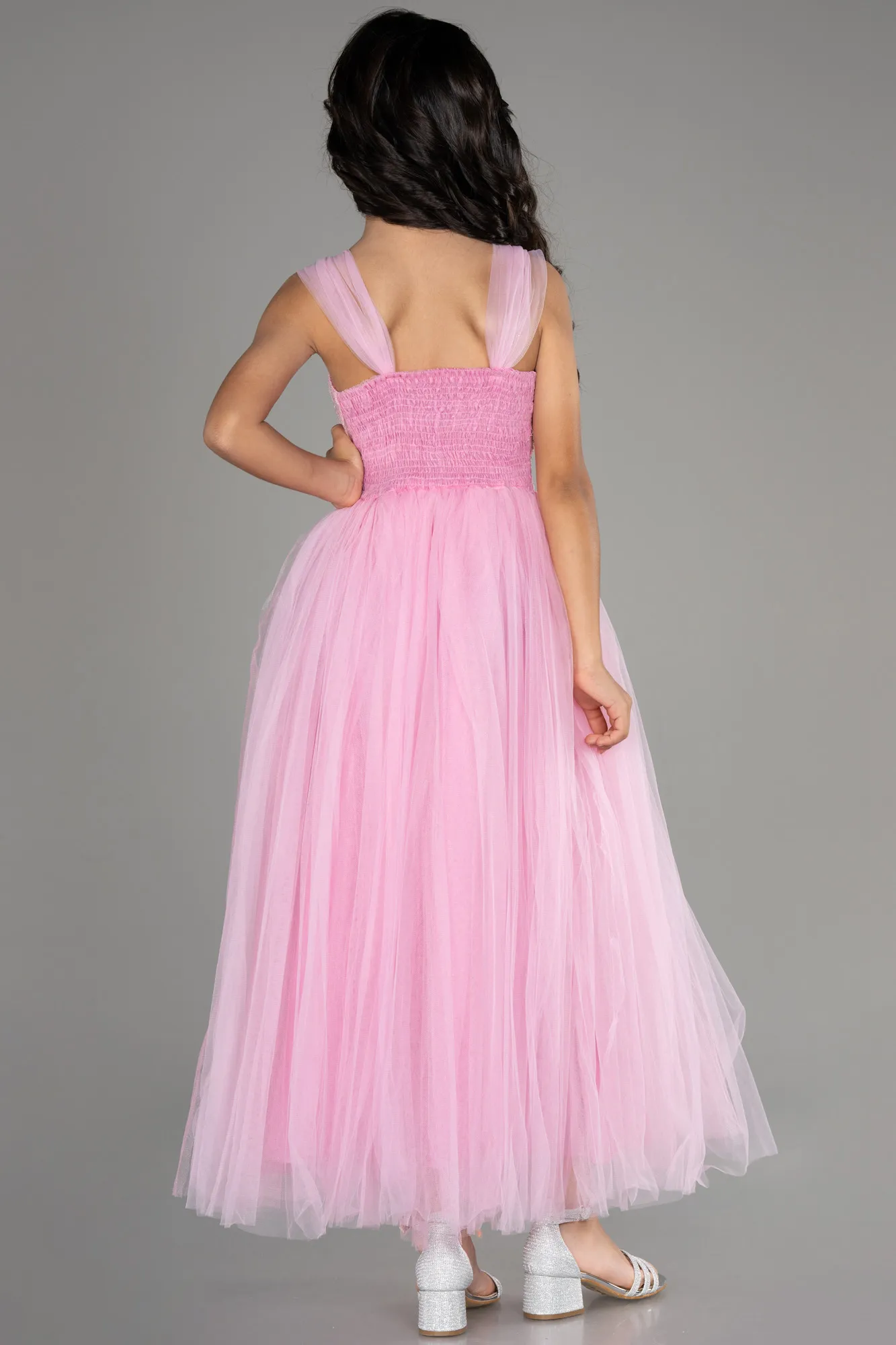 Pink-Long Girl Dress ABU3566