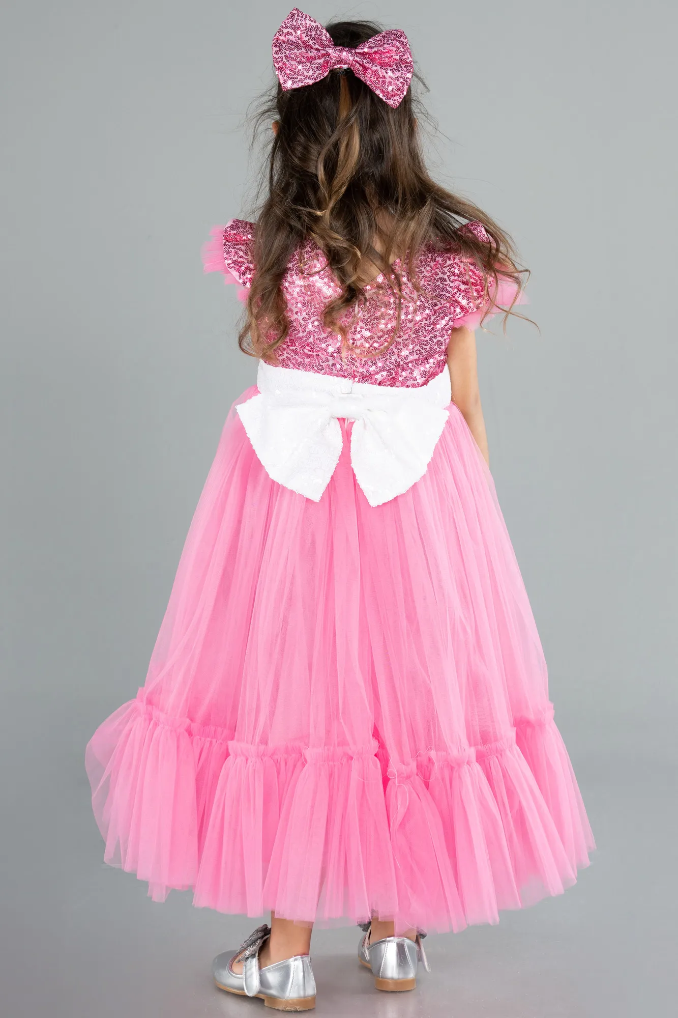 Pink-Long Girl Dress ABU4033