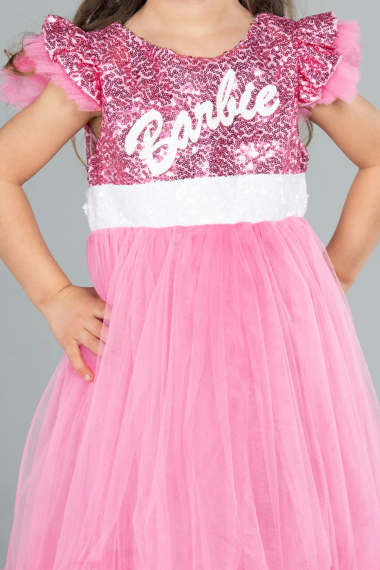 Pink-Long Girl Dress ABU4033