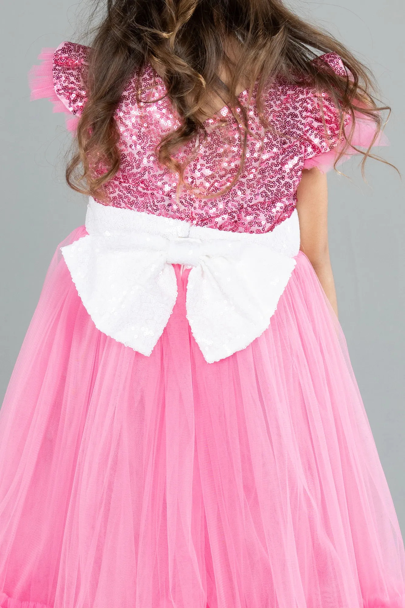 Pink-Long Girl Dress ABU4033
