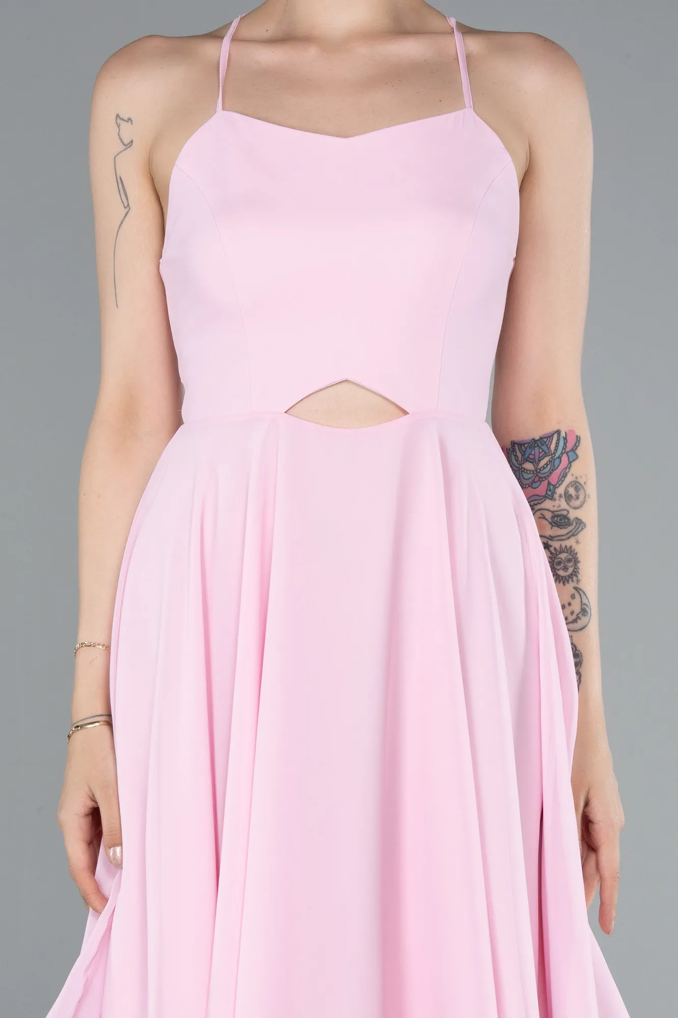 Pink-Short Chiffon Cocktail Dress ABK2358