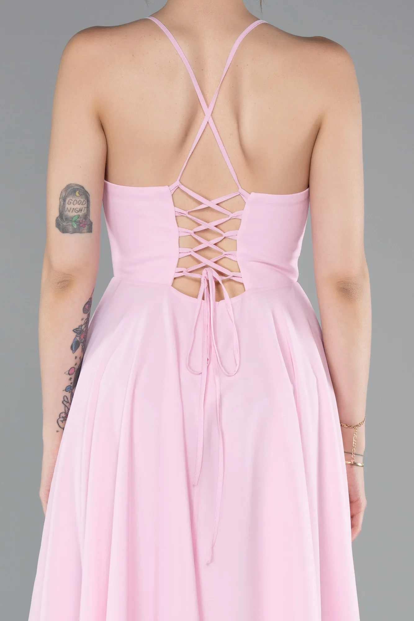 Pink-Short Chiffon Cocktail Dress ABK2358