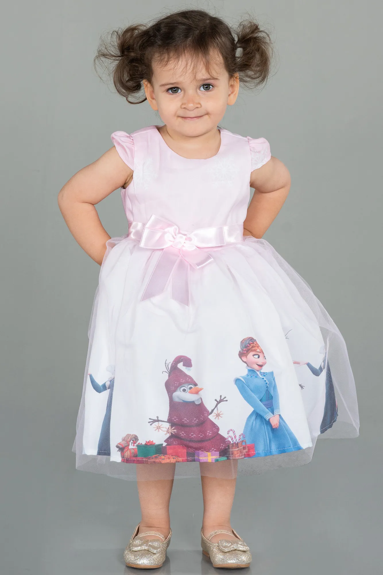 Pink-Short Girl Dress ABK1719