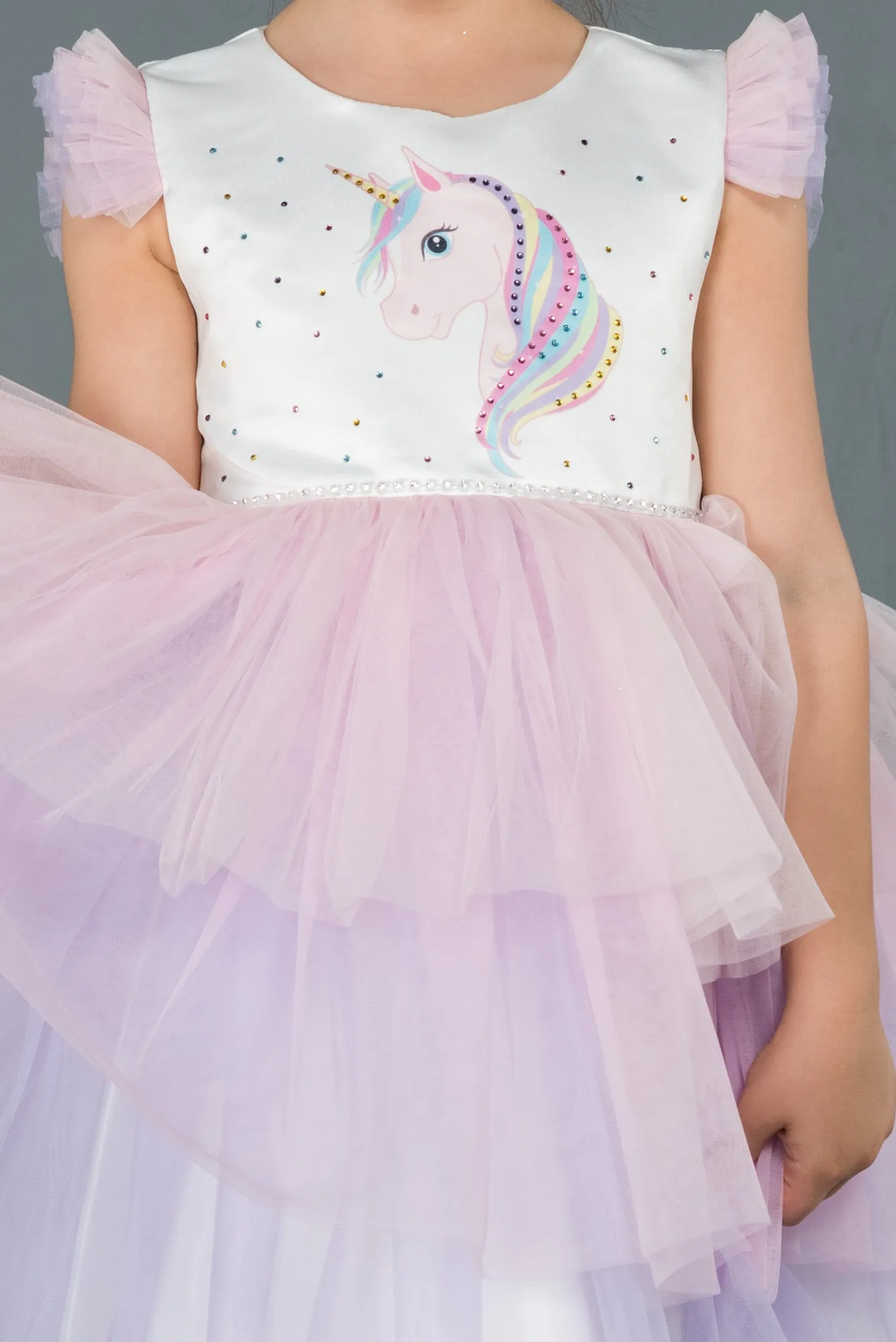 Pink-Short Girl Dress ABK792