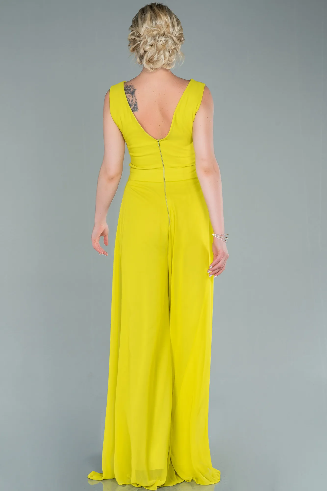 Pistachio Green-Chiffon Invitation Dress ABT075