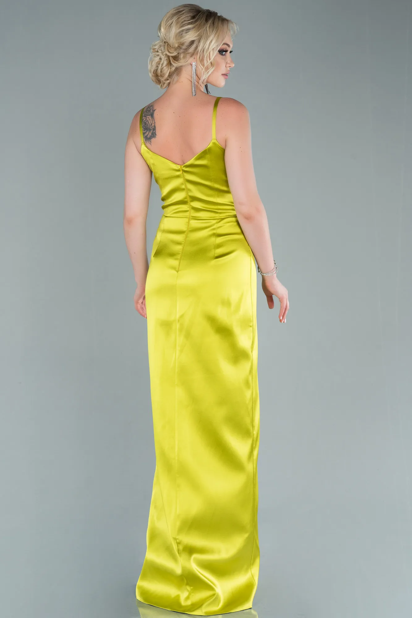 Pistachio Green-Long Engagement Dress ABU564