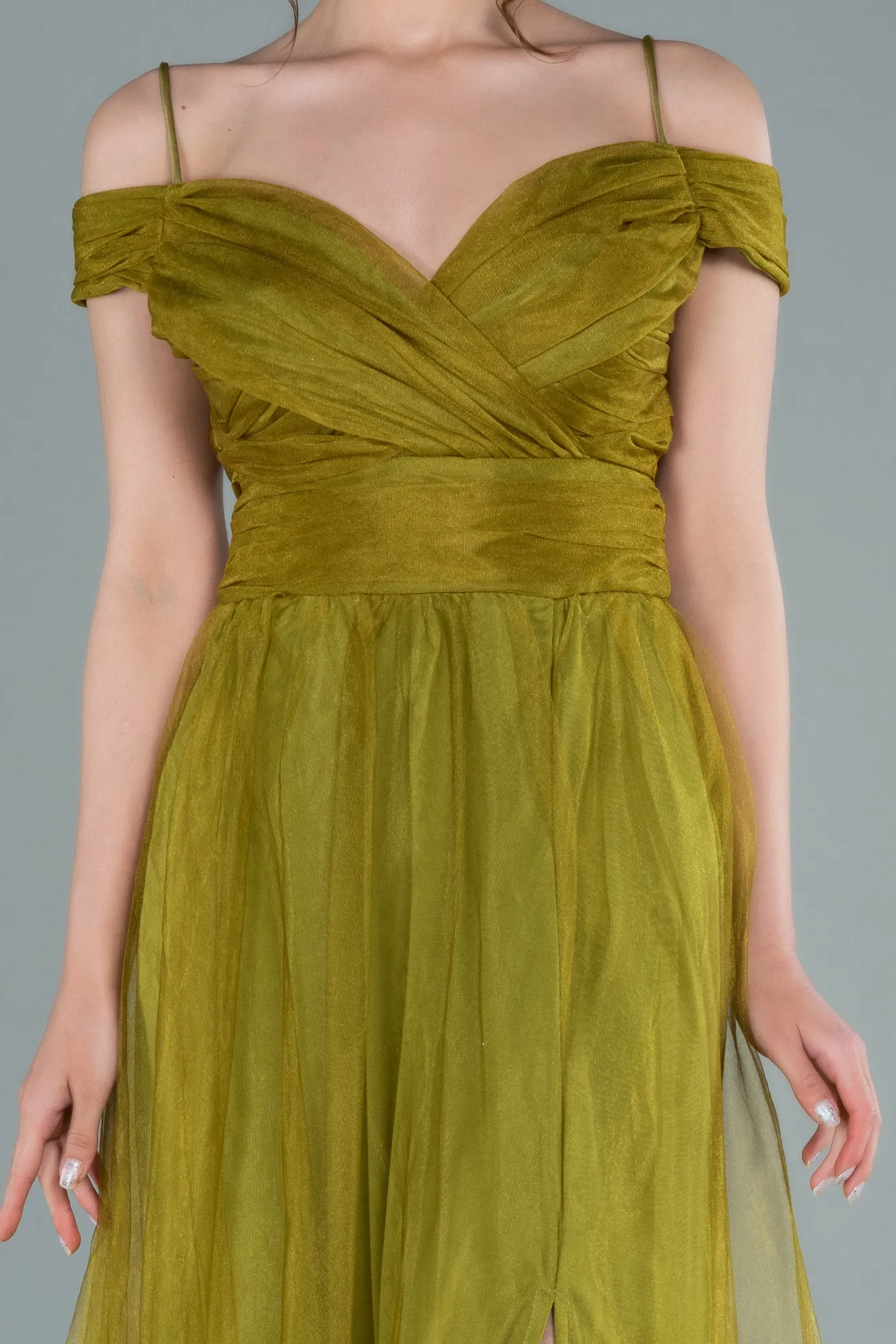 Pistachio Green-Long Evening Dress ABU2336