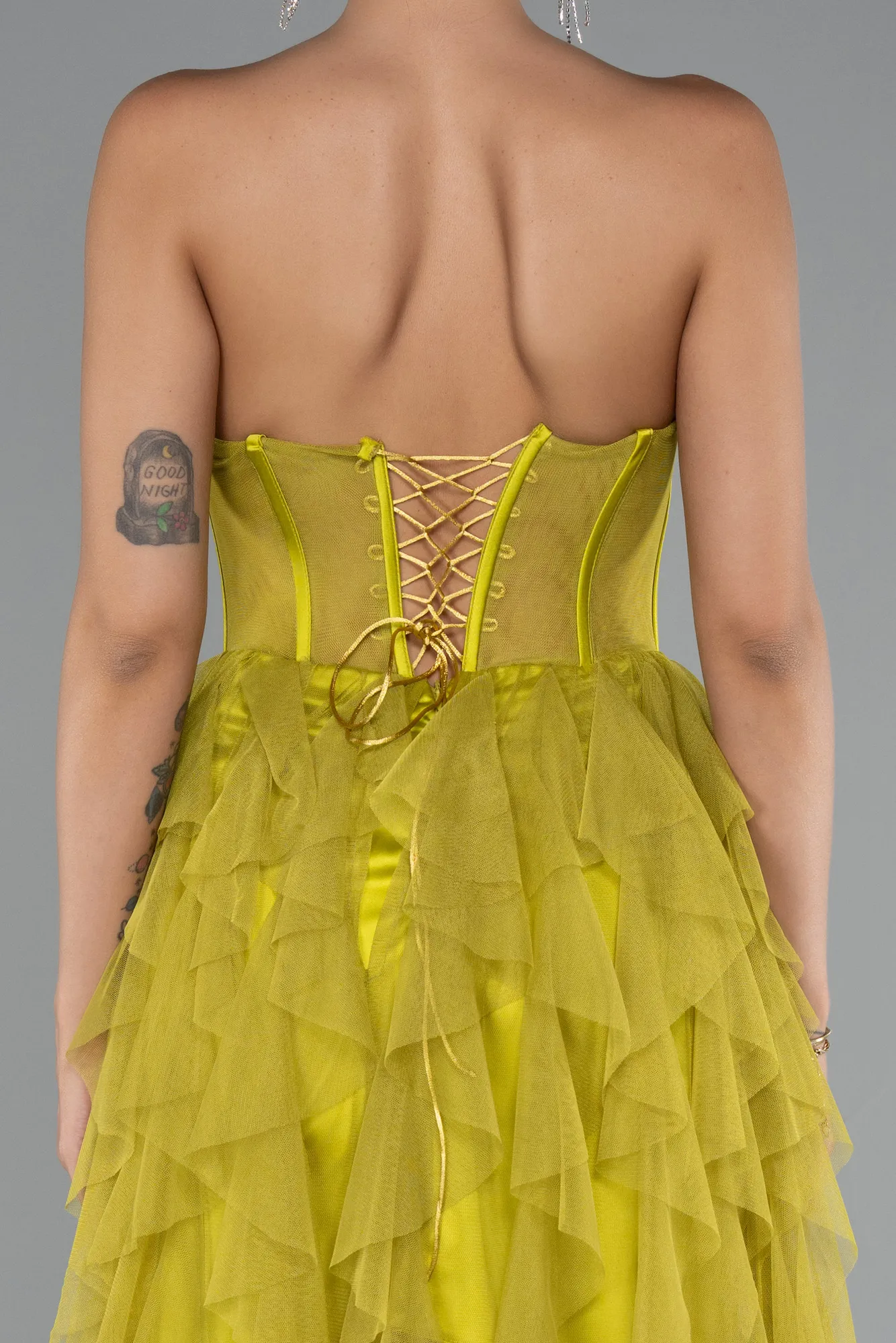 Pistachio Green-Long Evening Dress ABU5071