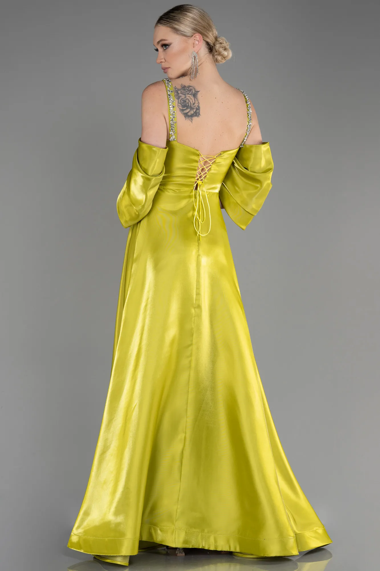 Pistachio Green-Long Evening Prom Dress ABU3826