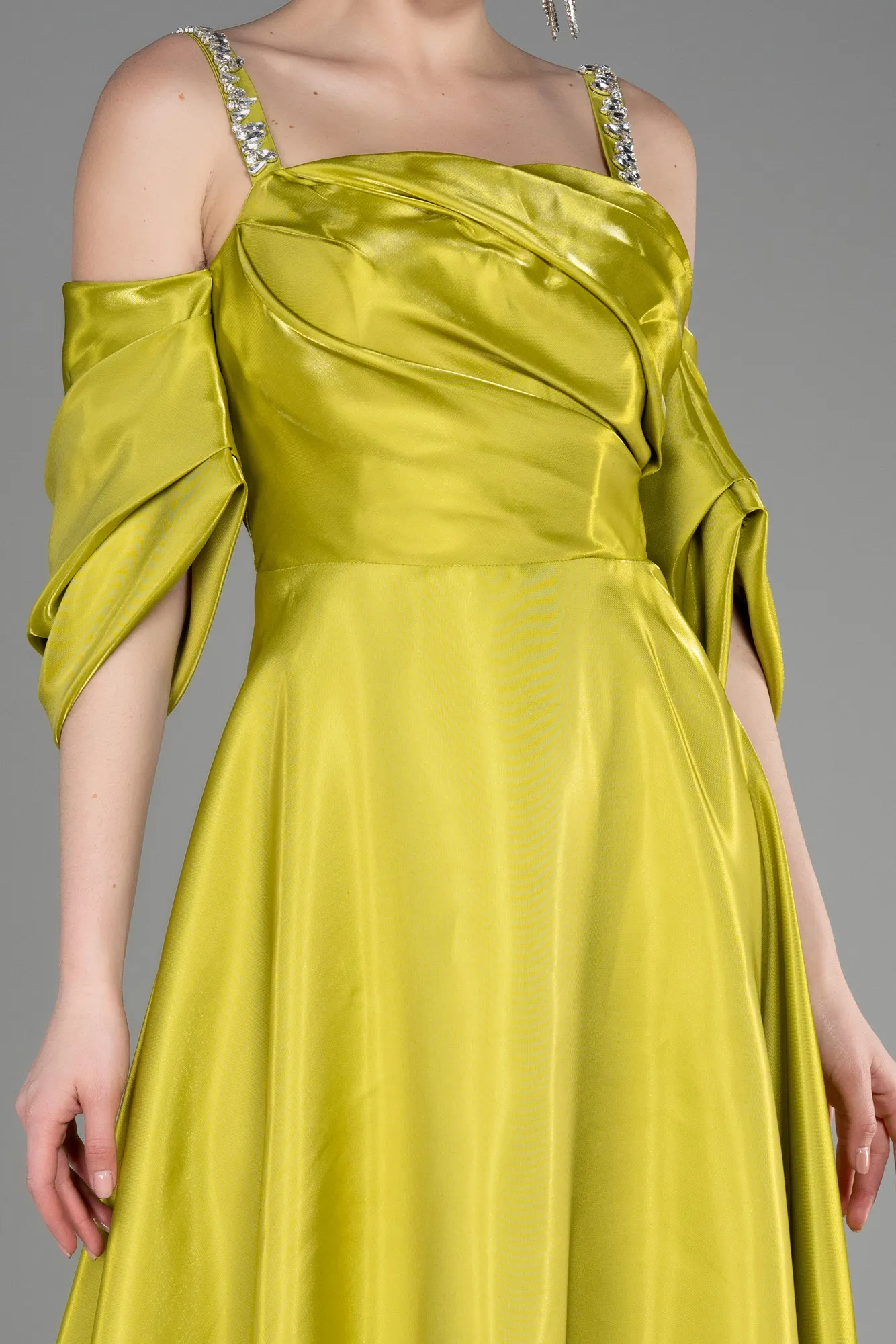 Pistachio Green-Long Evening Prom Dress ABU3826