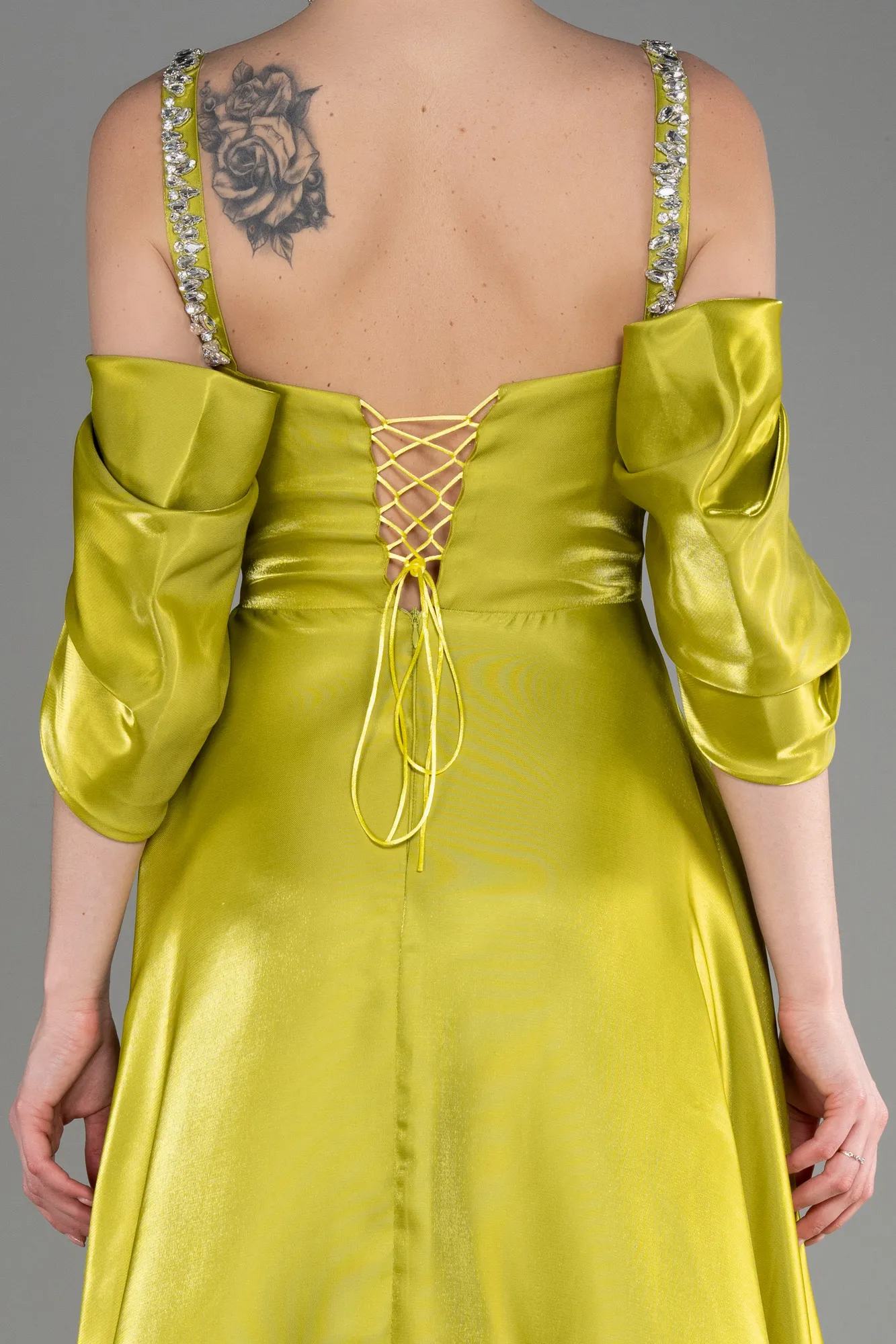 Pistachio Green-Long Evening Prom Dress ABU3826